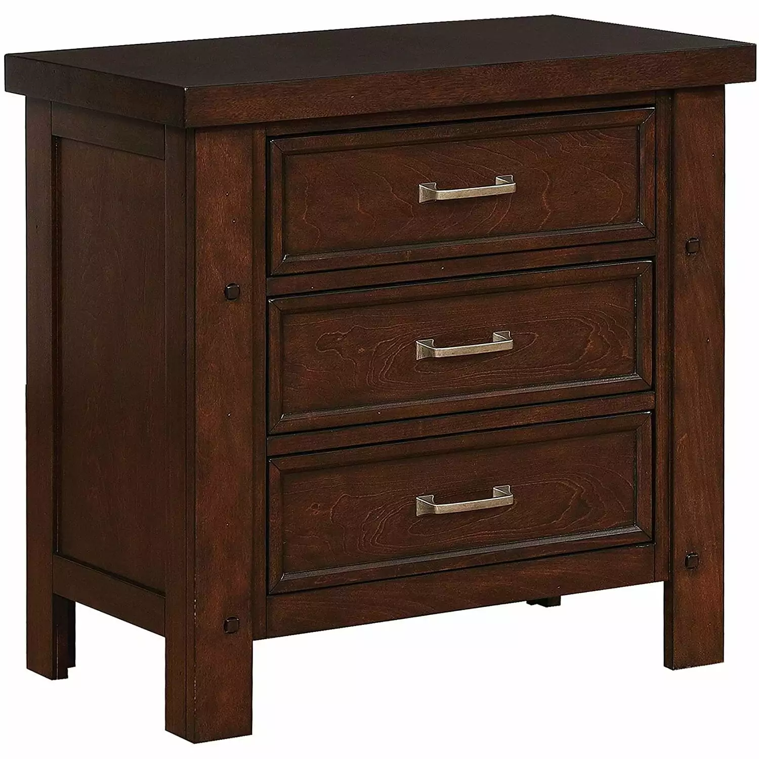 Barstow 3-Drawer Rectangular Nightstand Pinot Noir Coaster Company