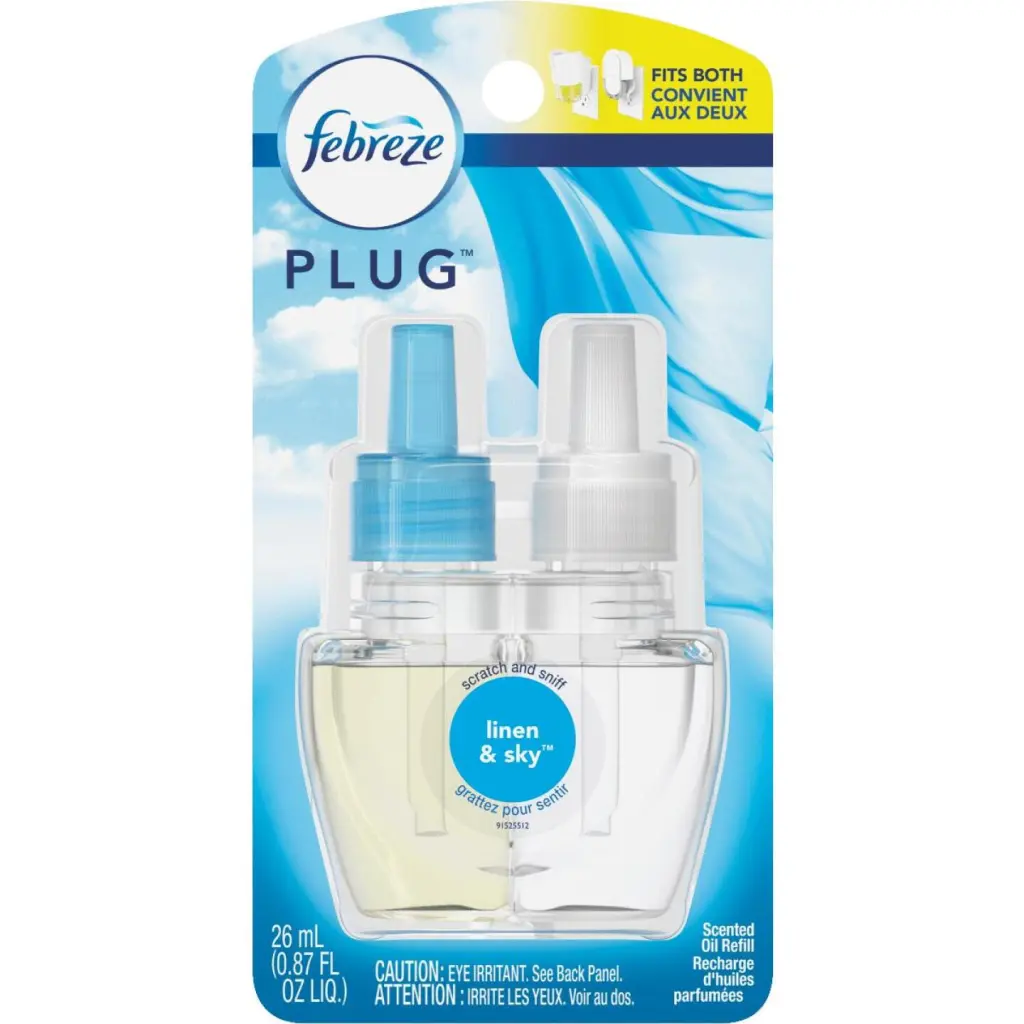 Febreze Linen & Sky Air Freshener Refill 2-Count Fresh Home Fragrance