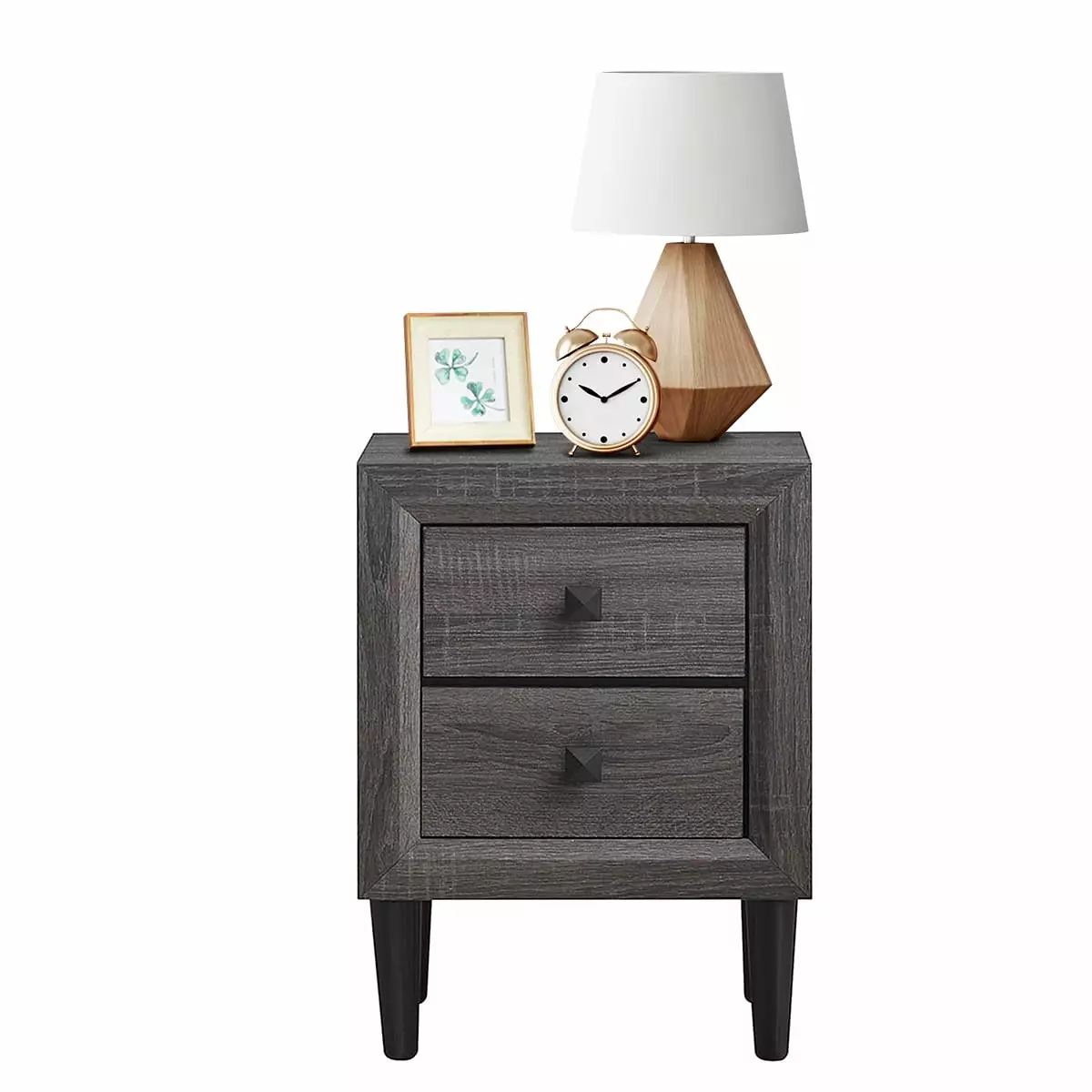 Topbuy Nightstand Beside Table Drawer Retro Grey Night Table Houtilize Furniture