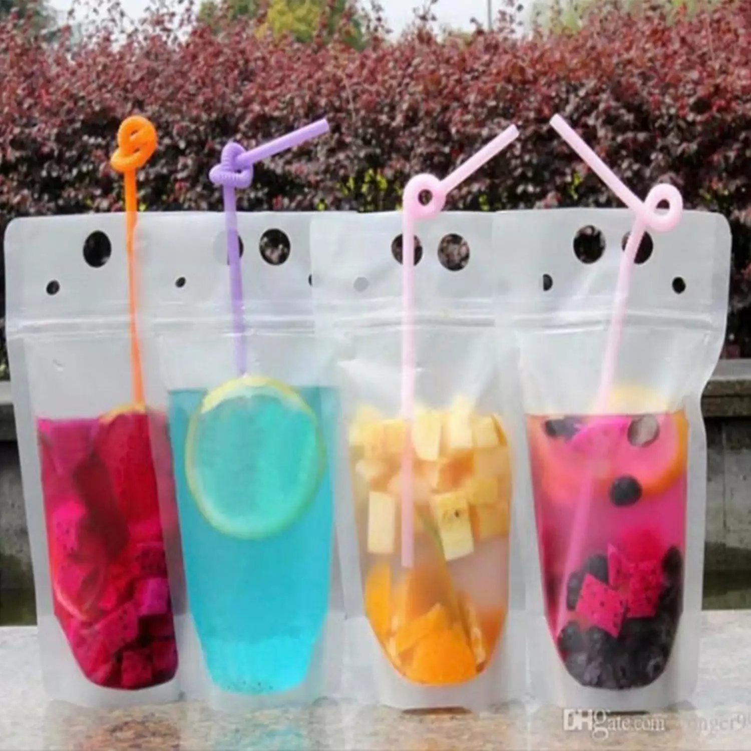 10 Pack Reusable Drink Pouches Zipper Smoothies and Hot or Cold Beverages