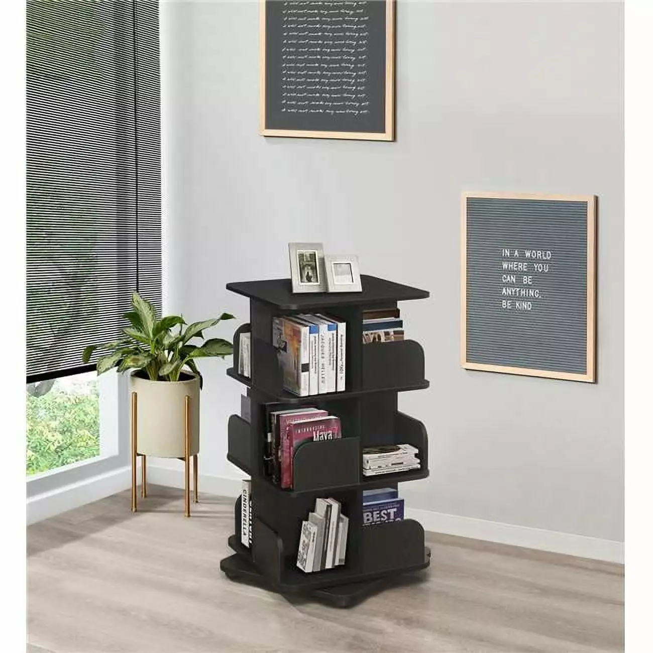 Kings Furniture Angelica Revolving Bookcase Floor Standing Storage Organizer