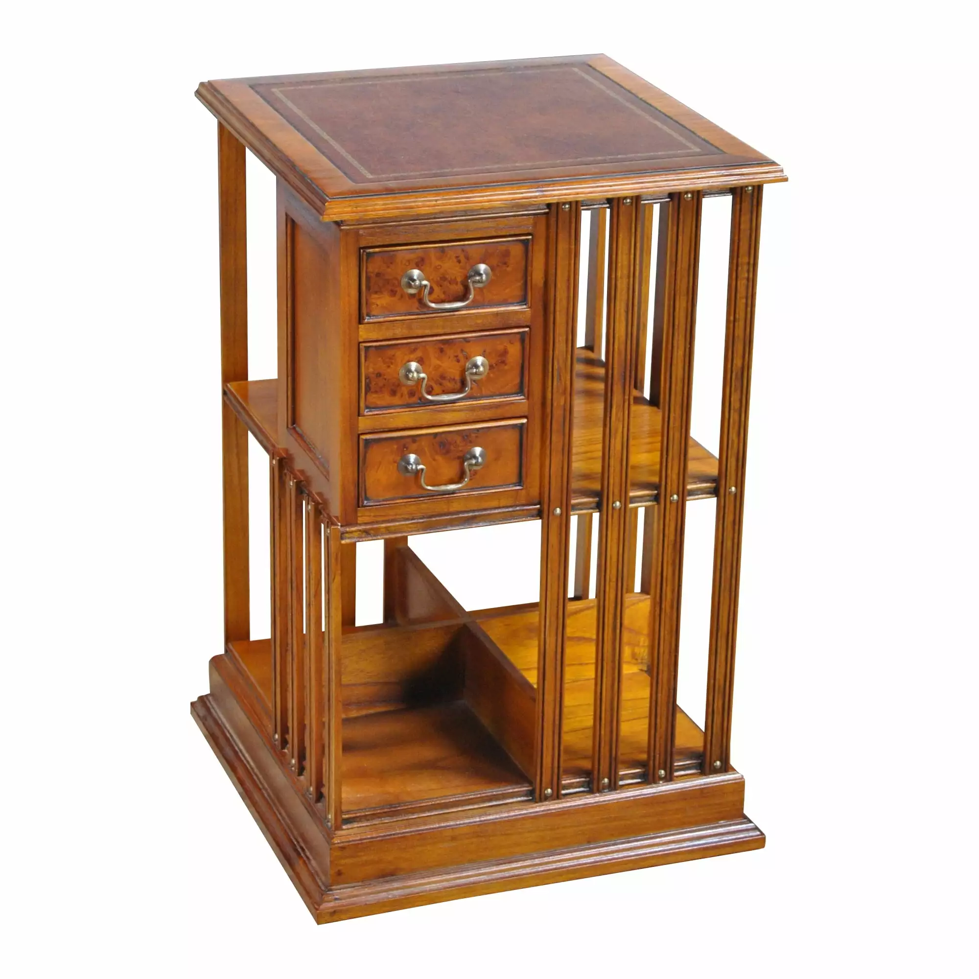 Country Estate Revolving Bookcase Classic Wood Rotating Bookshelf Home Office Niagara Furniture
