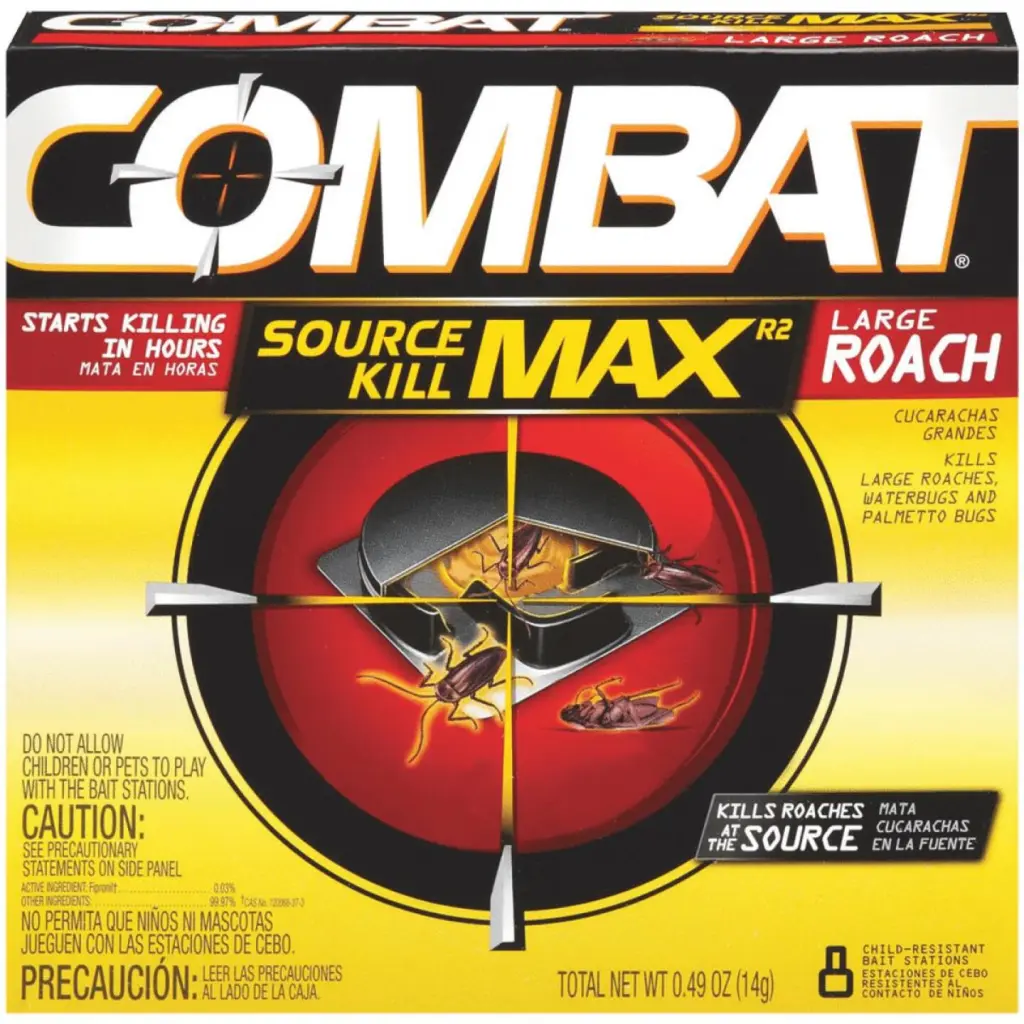 Combat Source Kill Max 0.49 Oz Solid Large Roach Bait Station 8-Pack