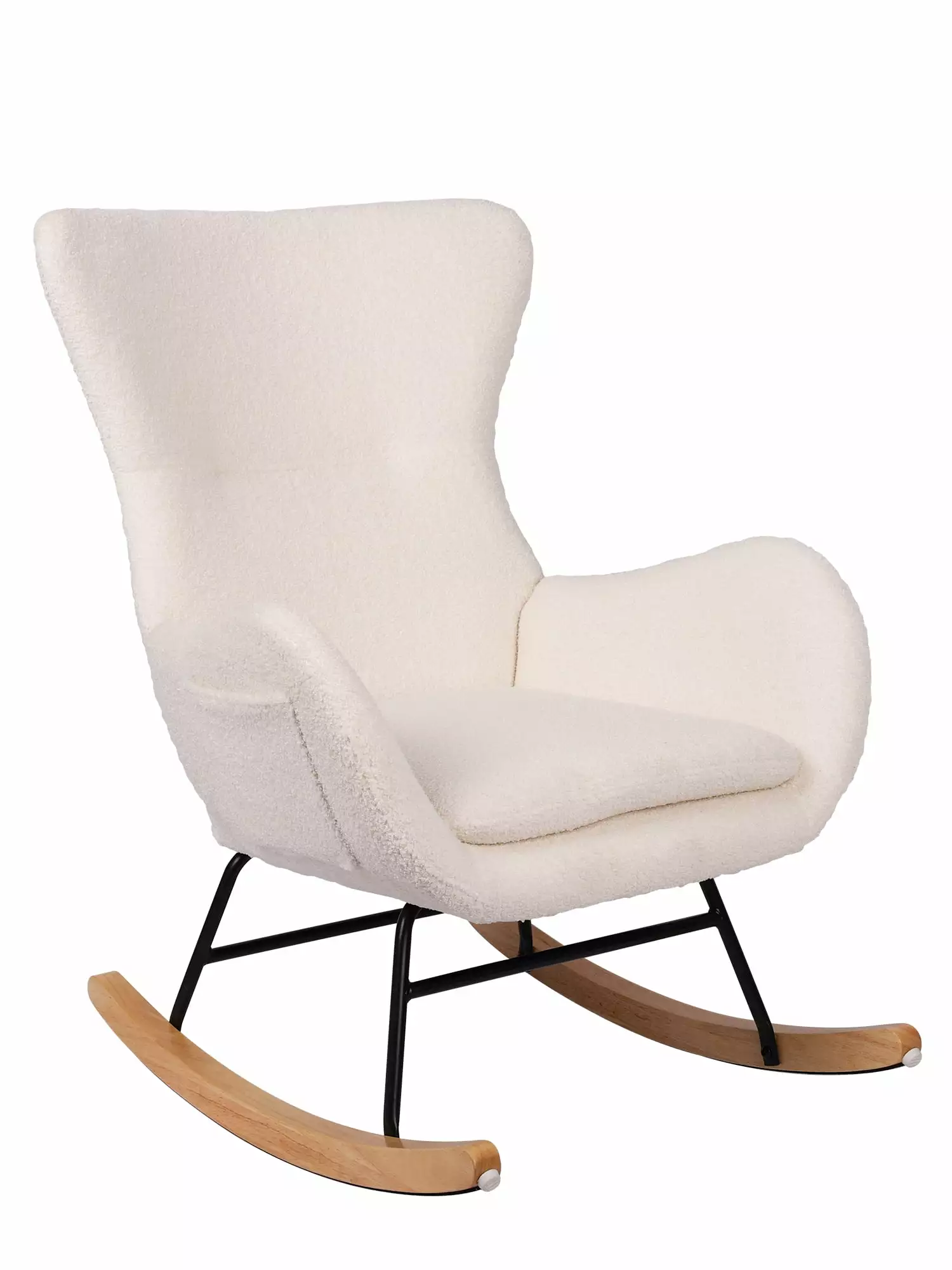 Tolead Teddy Velvet Upholstered Rocking Accent Chair Beige Nursery or Living Room