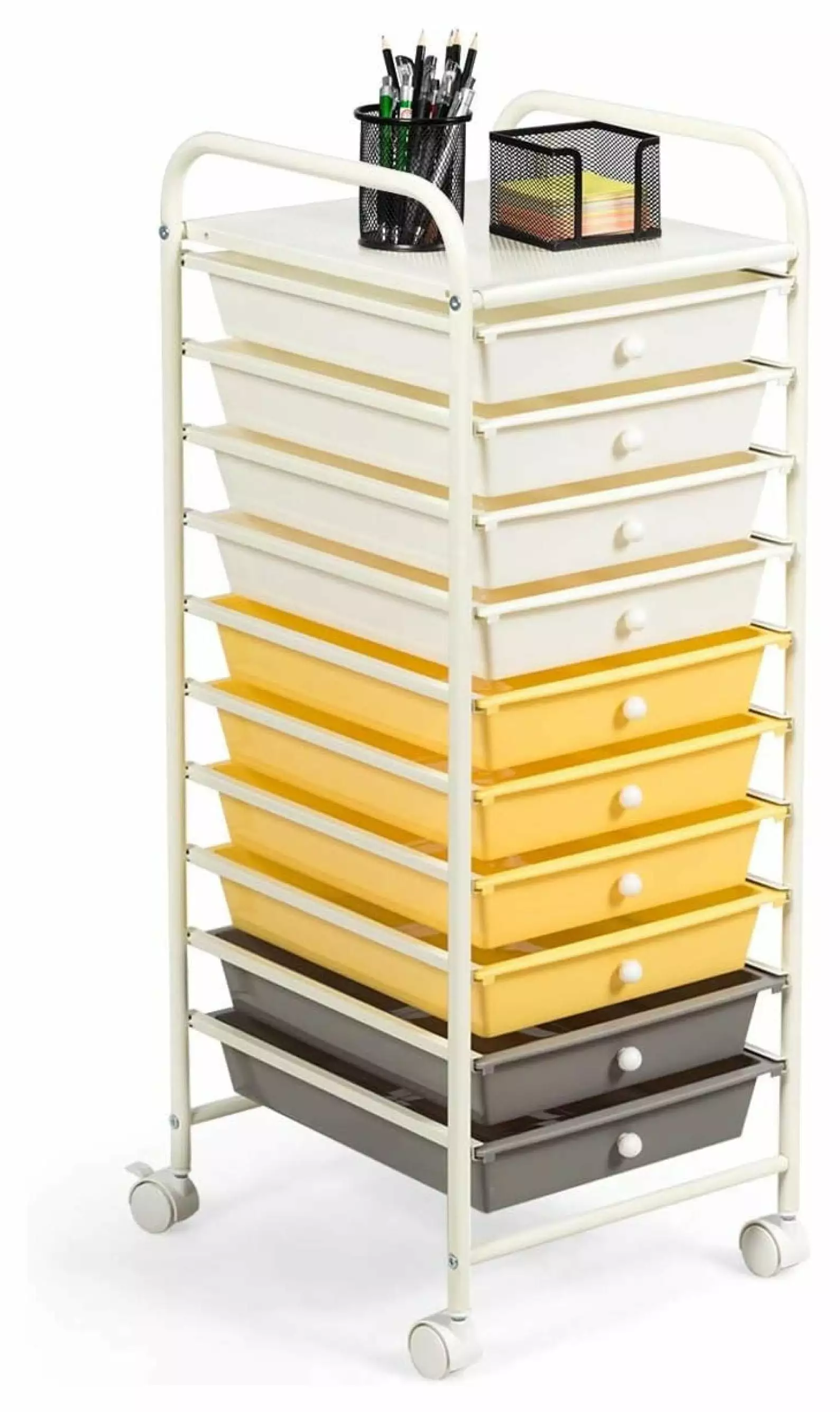 ZanQee Storage Cart W10 Drawers Rolling Wheels Semi-Transparent Multipurpose Mobile Rolling Drawer Cart School Office Home...