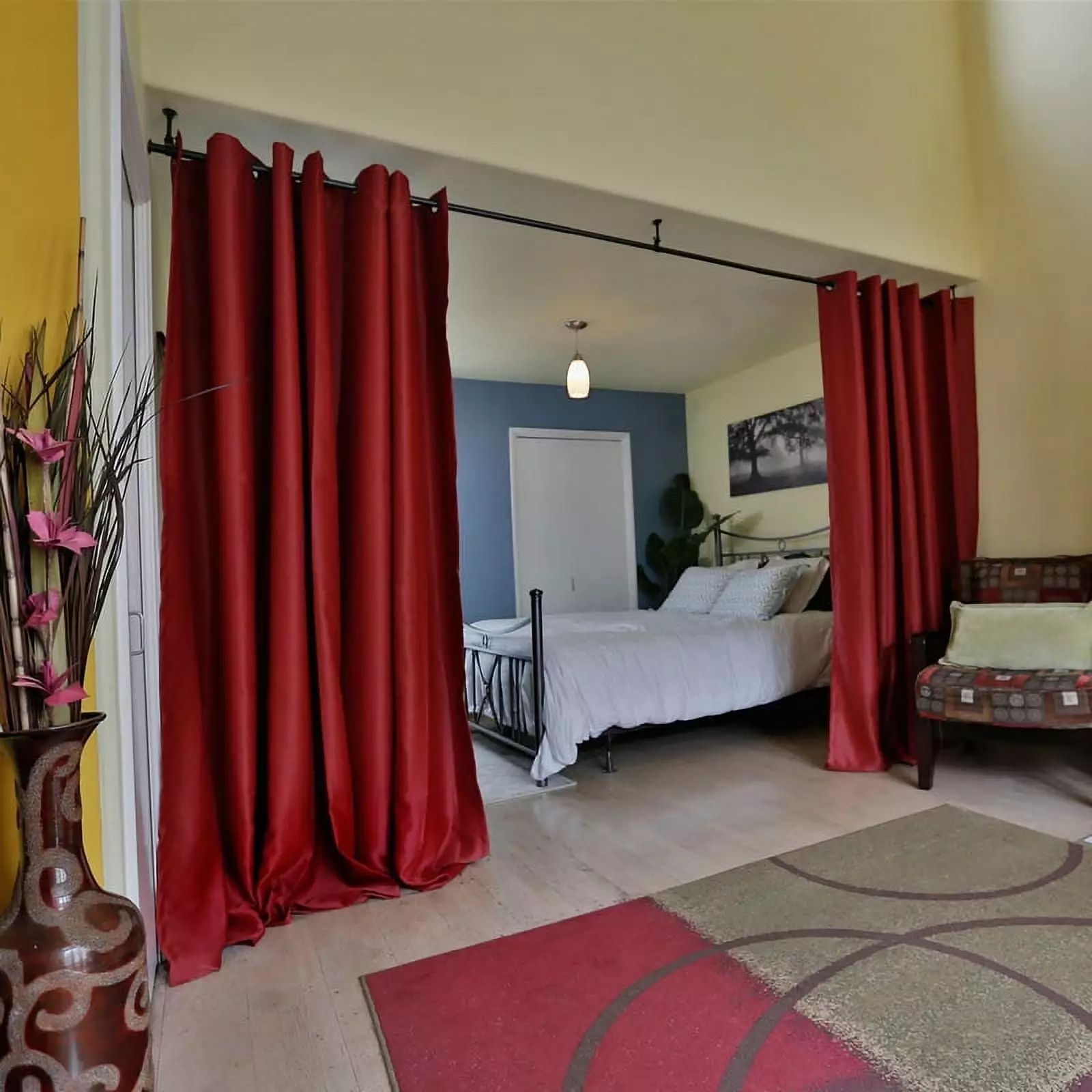 RoomDividersNow Luxury Heavyweight Room Divider Curtain 8ft x 15ft Sierra Red ROOM/DIVIDERS/NOW