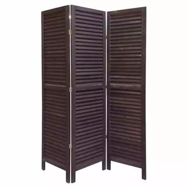 3 Panel Shutter Room Divider Versatile Space Separation Jagged Designs