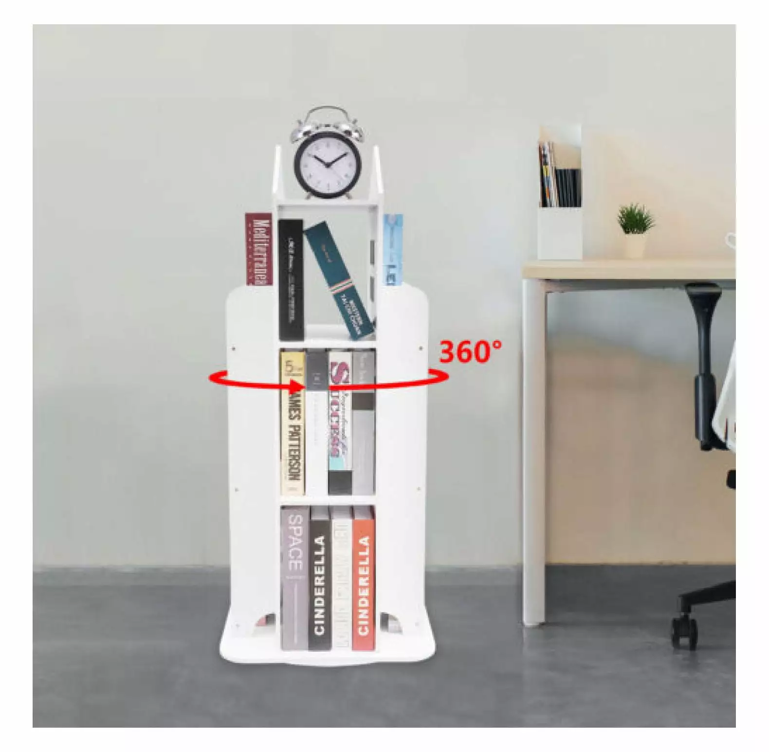 Studyli 3-Tier Rotating Kids Spinning Bookshelf 360 Display Storage Bookcase