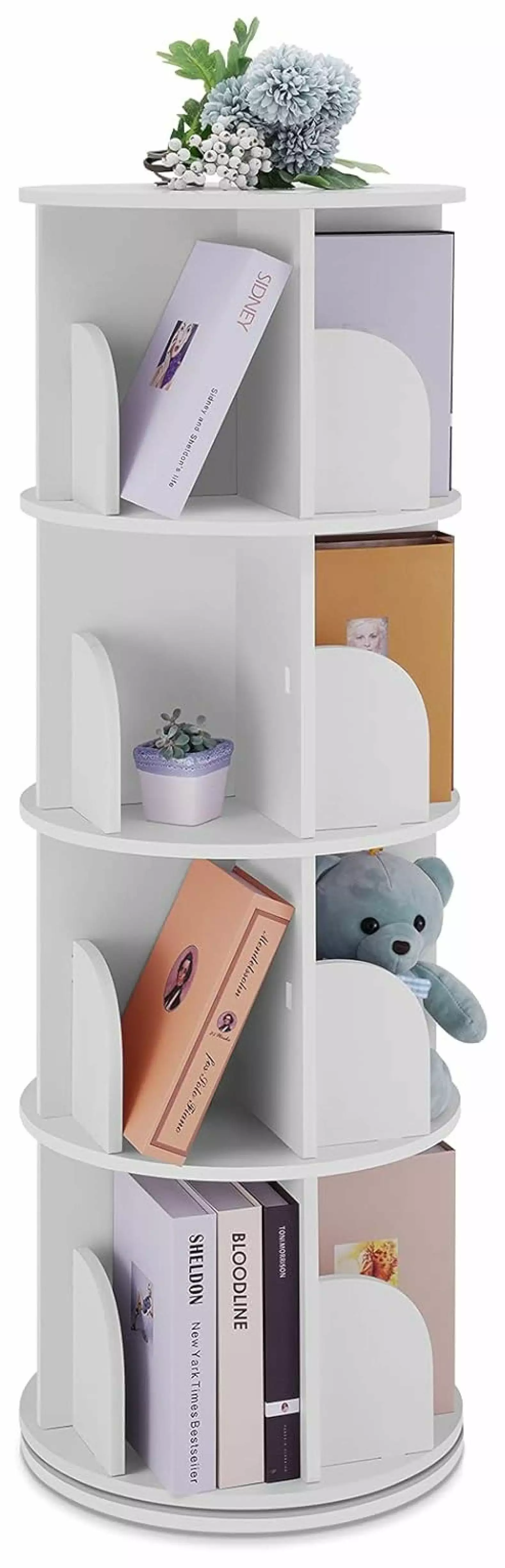 Rotating Bookshelf 360 Display Floor Standing Bookcase Multi-Functional Organizer Kids Adults YANG97
