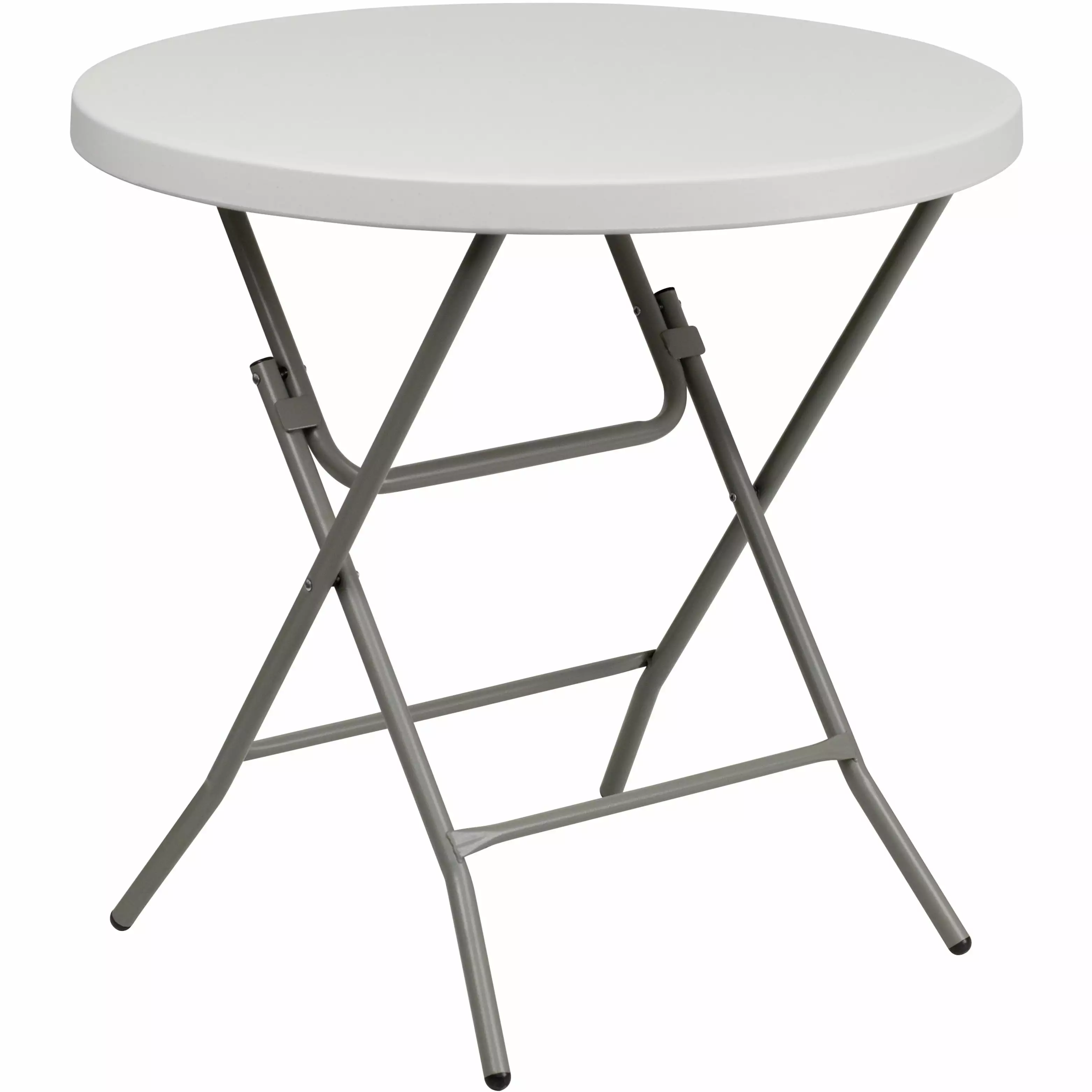 Flash Furniture 2.63-Foot Round Granite White Plastic Folding Table Events Parties