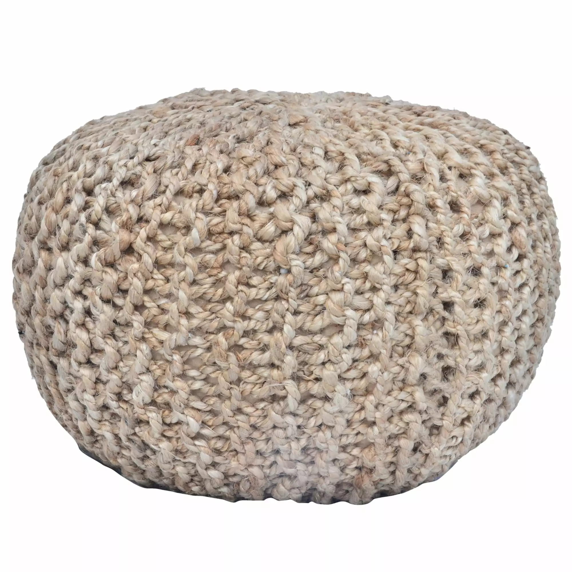 Olivia Jute Handmade Pouf Natural Fiber Boho Chic Footstool Bed Bath & Beyond
