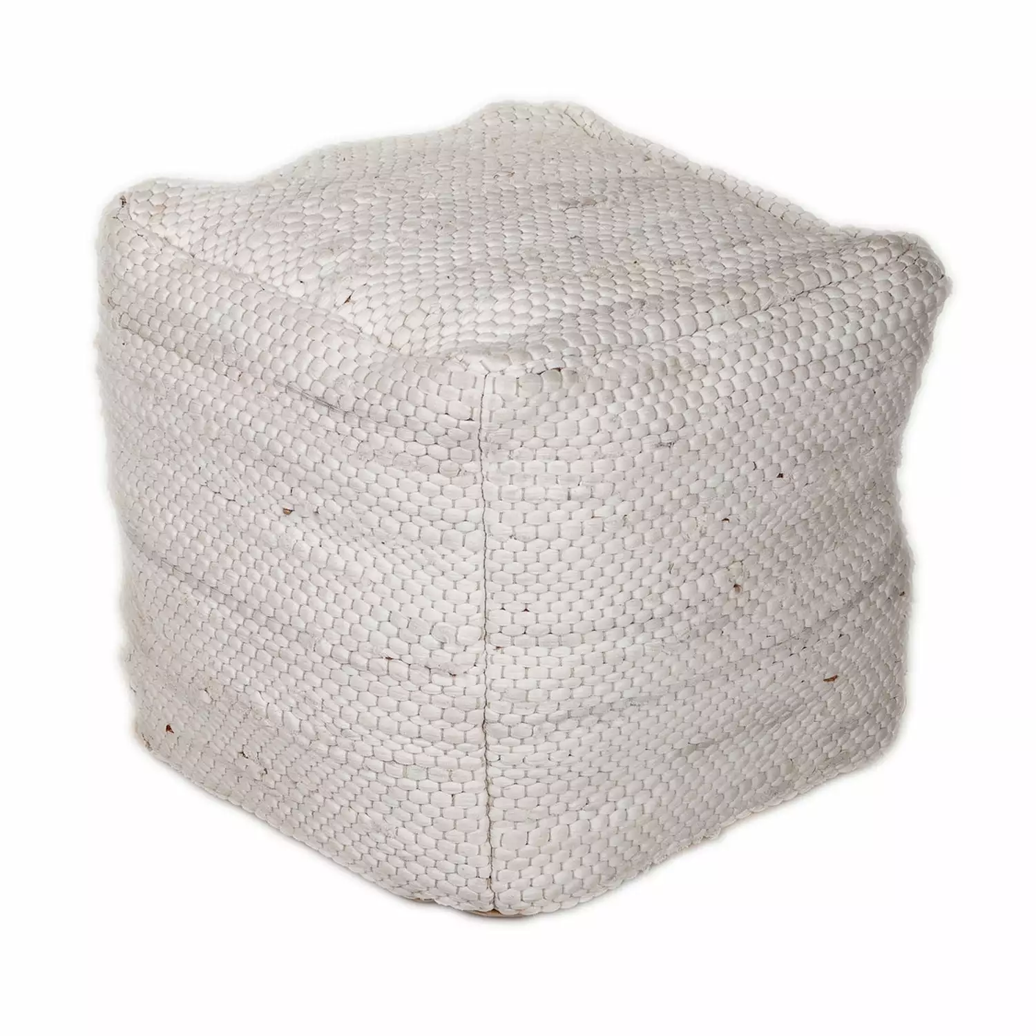 Parkland Gatherion Lina Transitional White Pouf Parkland Collection