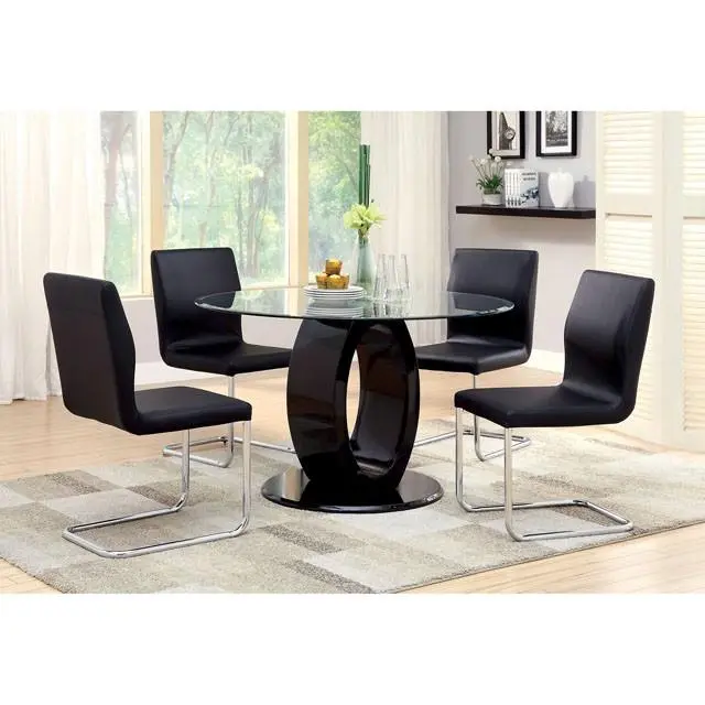 LODIA I Black Round Table Small Dining Table Kitchen