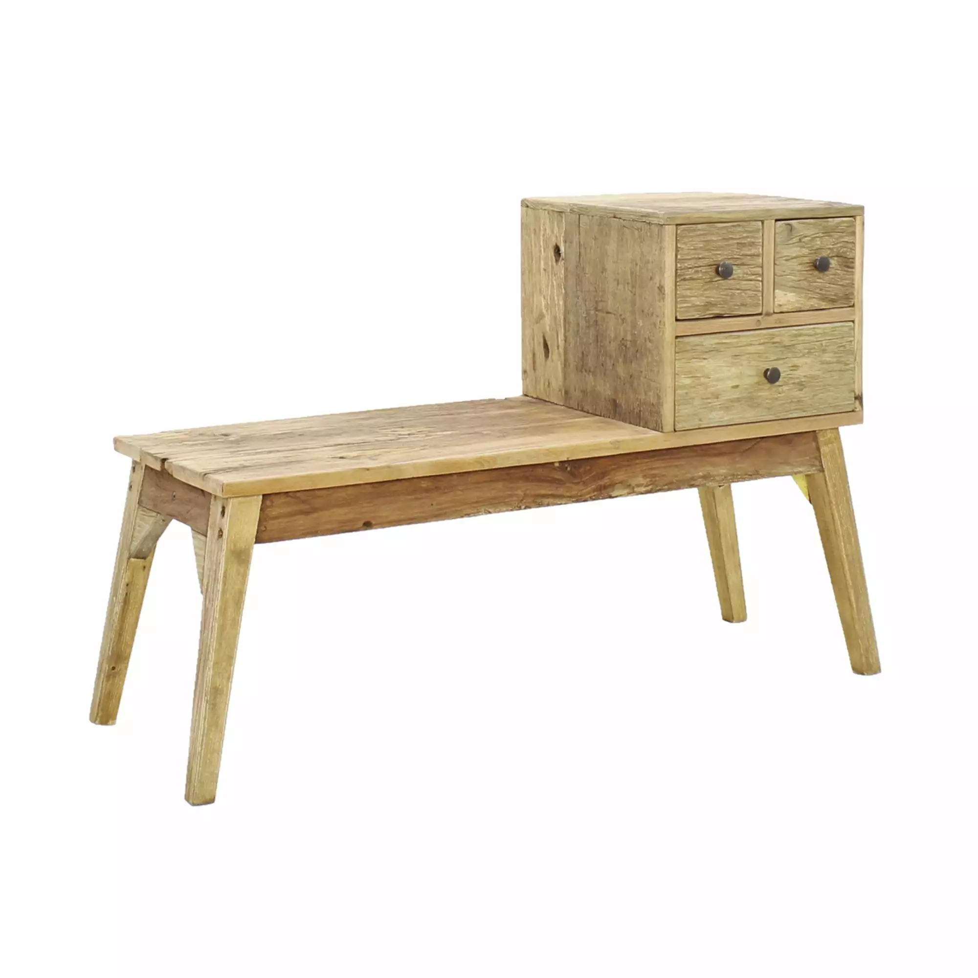4D Concepts Storage Bench Rustic Natural Entryway Living Room Furniture Benches