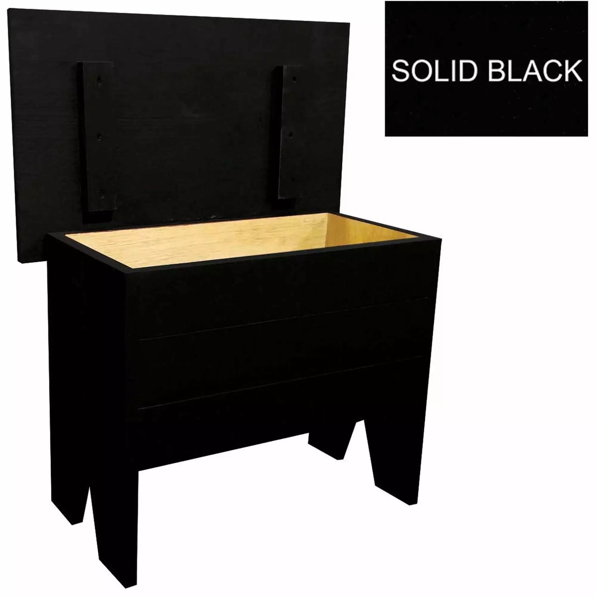 Contemporary Home Living 24 Inch Distressed Black Rustic Storage Bench Living Room or Bedroom Benches