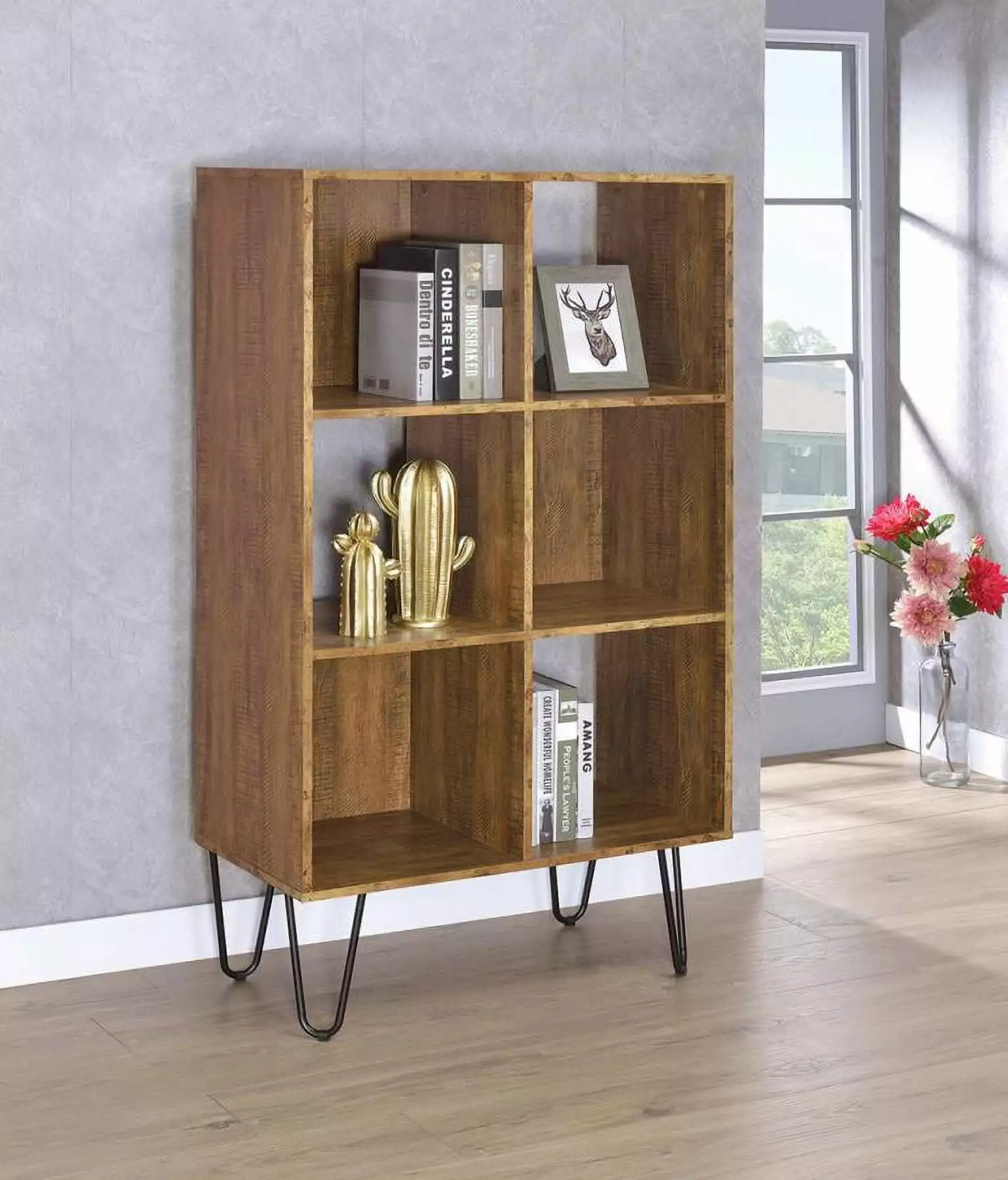 Coaster Sheeran Rustic Amber Bookcase 802013 Coaster Company