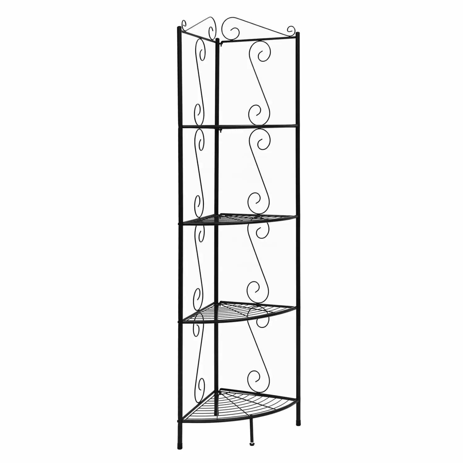 Maykoosh Rustic Refinement 4 Tier 70H Metal Corner Bookcase Office Bedroom