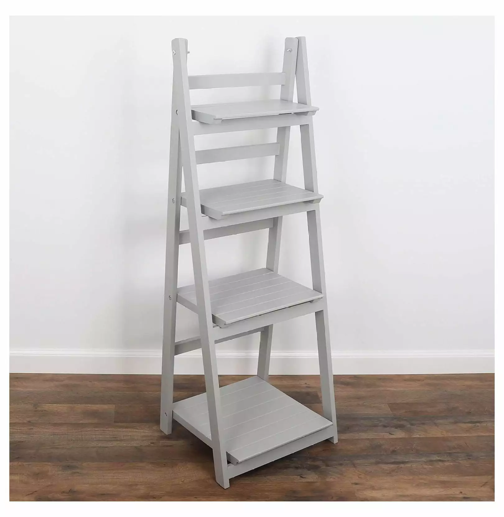 Drevy Ladder Shelf Distressed Bookshelf Rustic Ladder Bookshelf Leaning Bookshelf Rustic Home Decor Light Grey