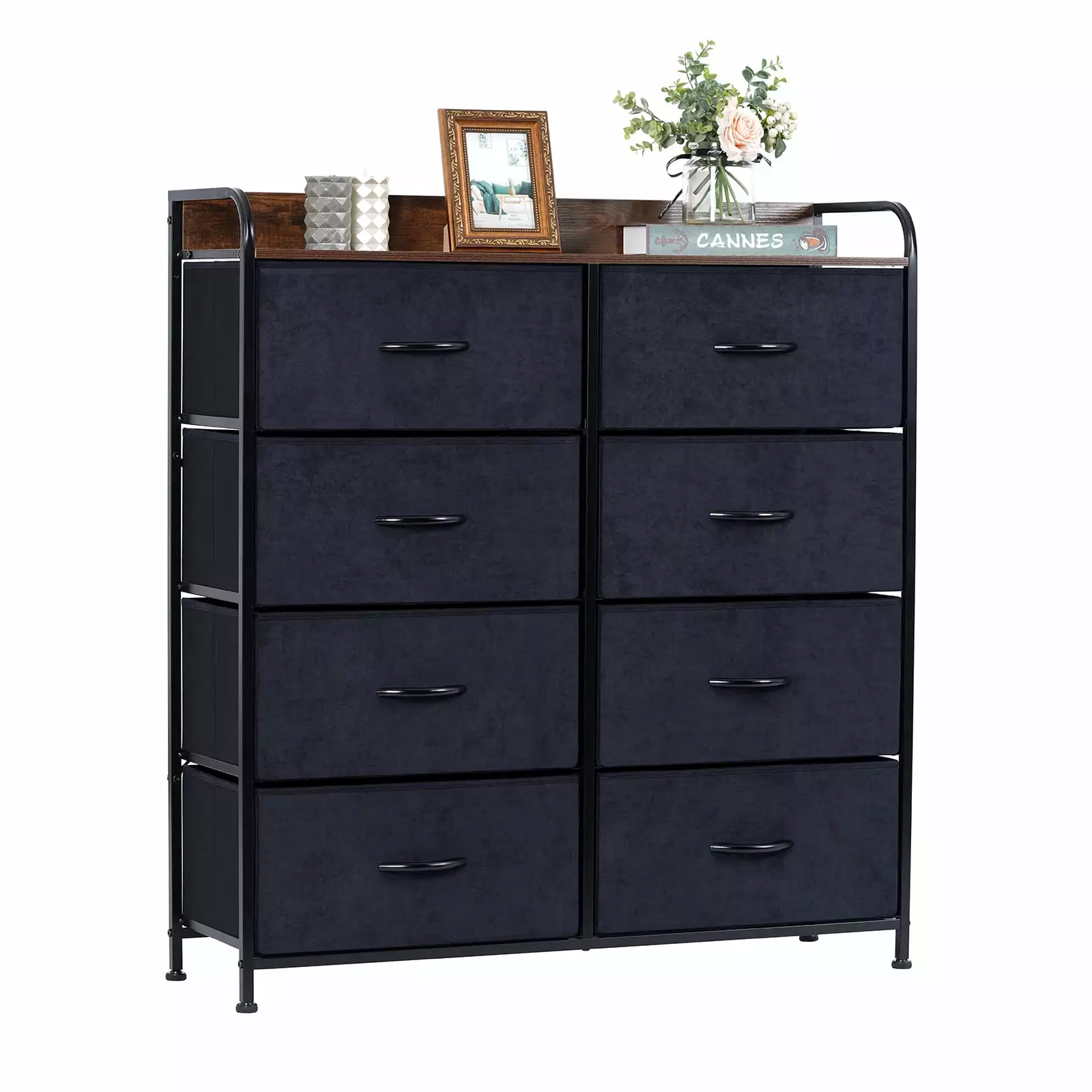 Dresser 8 Drawers Bedroom Closet Modern Cabinet Furniture Storage Rustic Finish LYNCOHOME