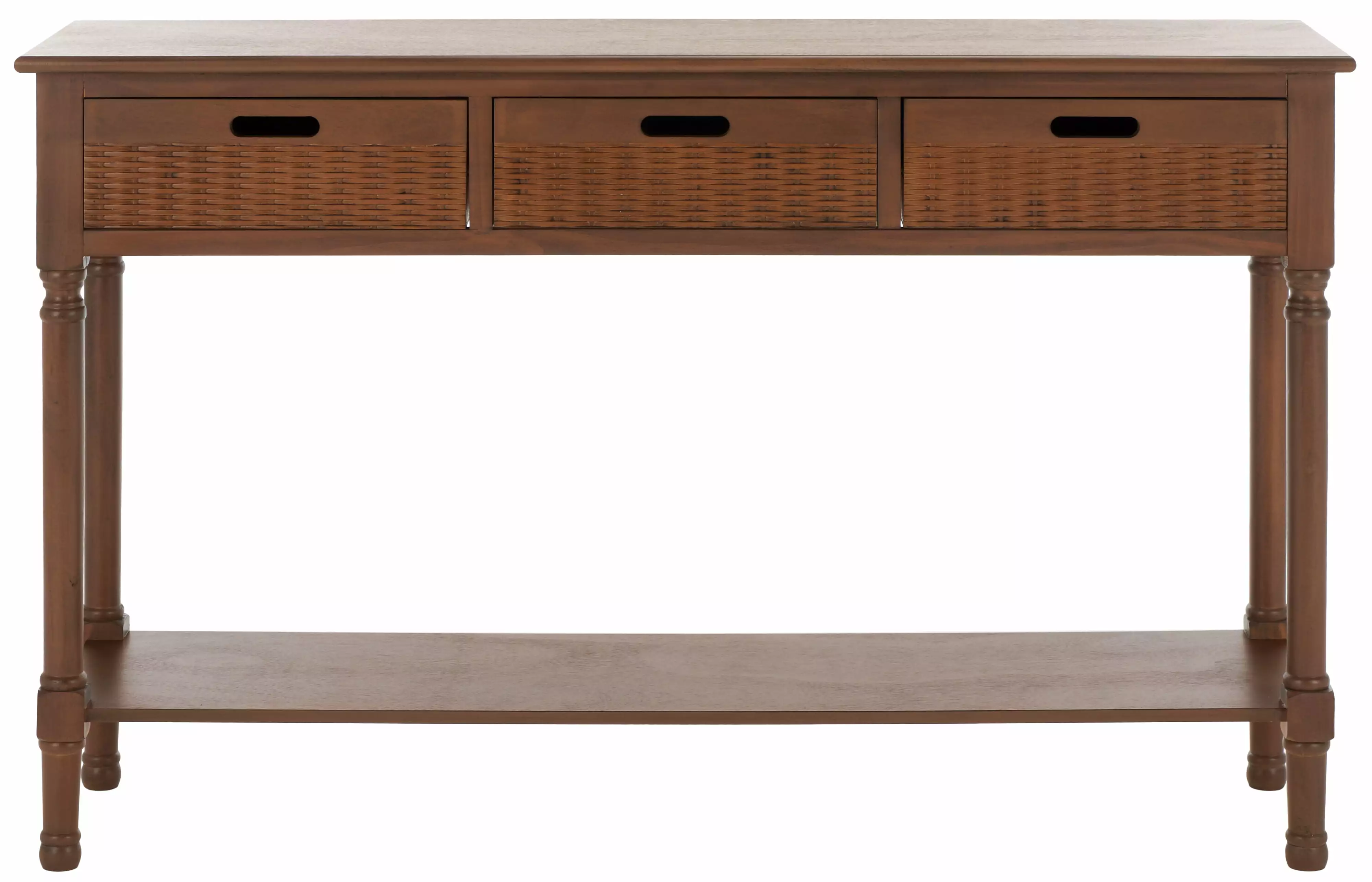 SAFAVIEH Landers 3-Drawer Rustic Brown Wood Console Table Entryway Living Room Console