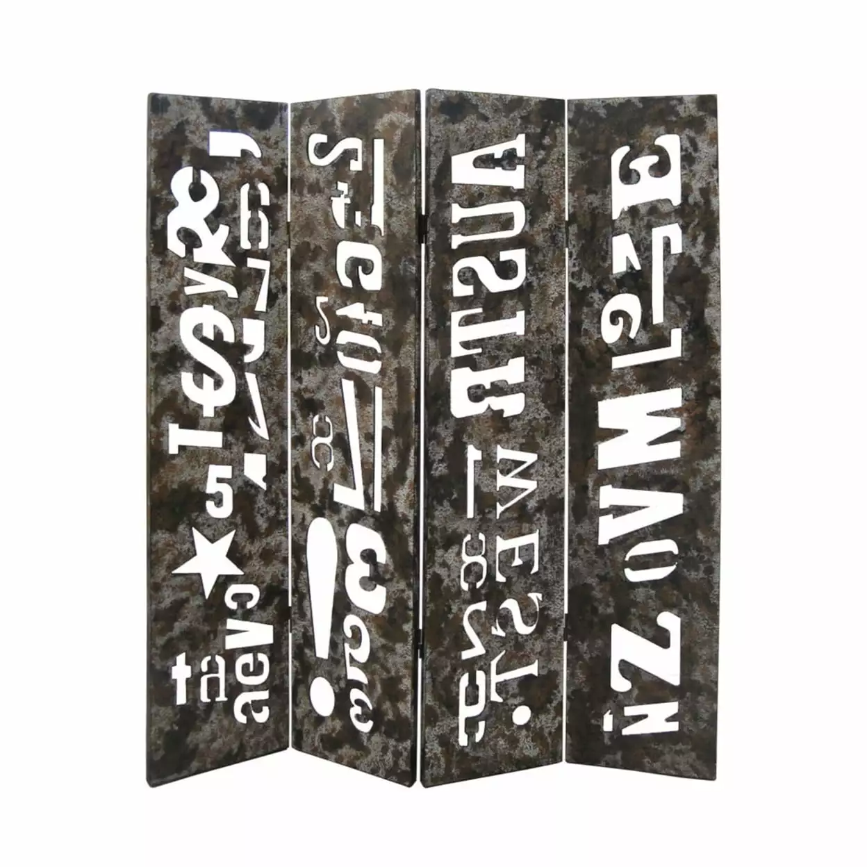 Home Decorative Indoor Distressed Wooden Screen 60Lx71H Rustic Room Divider Screen Gems