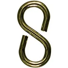 Closed S Hook Light-Duty Solid Brass 1-1/4 Inch 2-Pack Hanging Decor National Hardware