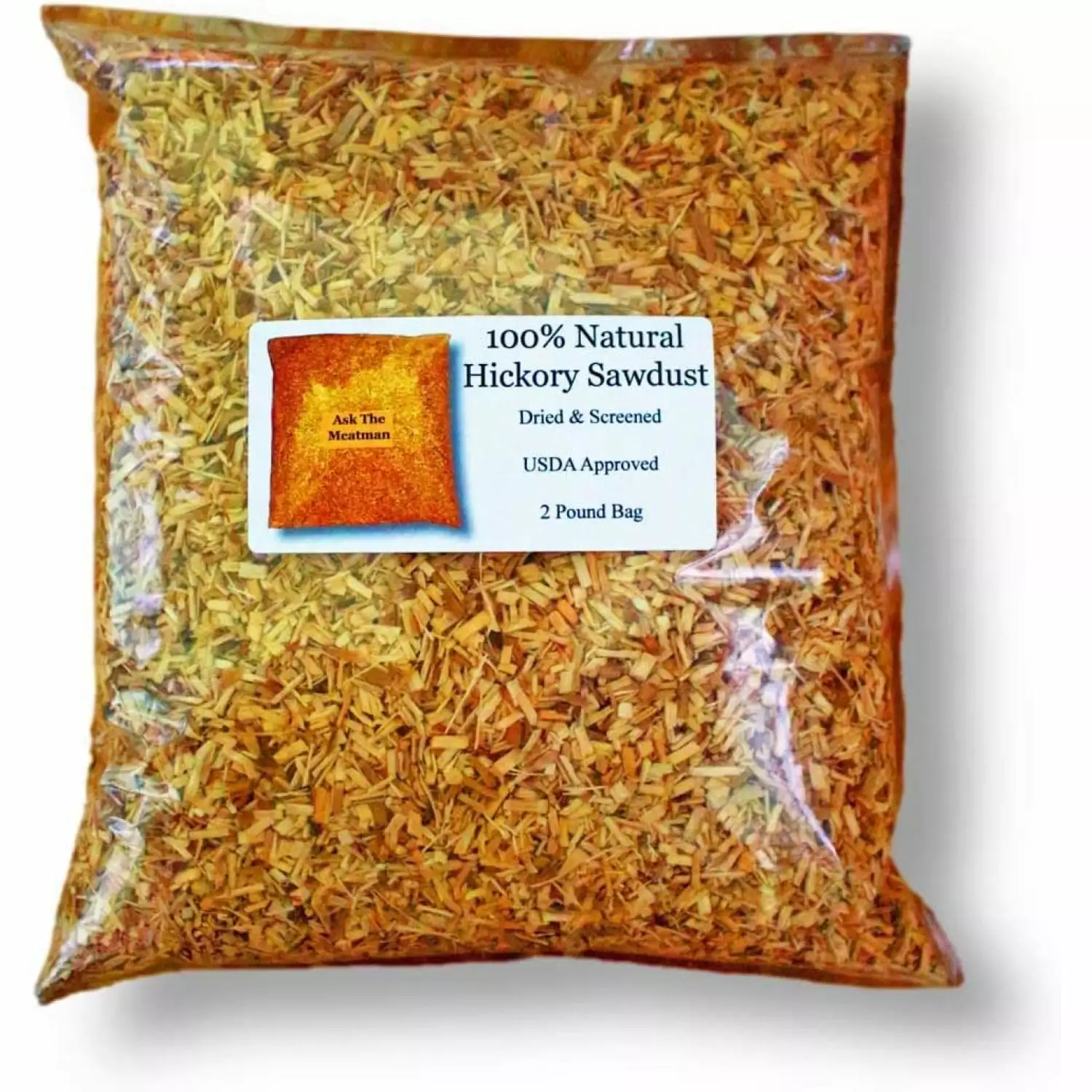 Hickory Natural Sawdust 2.0 Lb Smoking and Meat Curing WANLINDZ