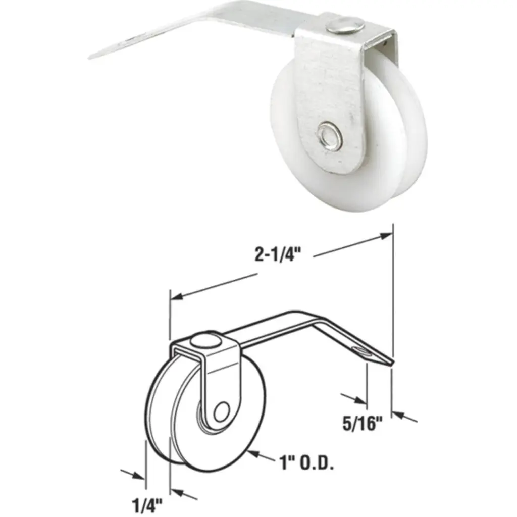 Prime-Line 1 . x 5/16 . Center Groove V-Spring Tension Nylon Screen Door Roller Assembly 2-Count Prime Line