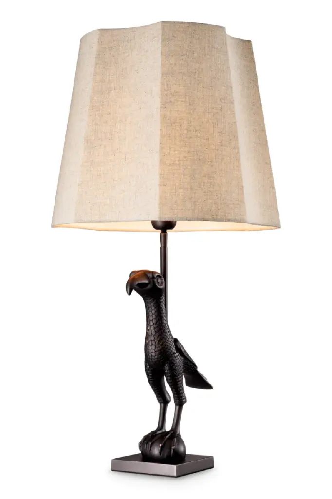 Met x Eichholtz Falcon Cast Bronze Table Lamp Sculptural Desk Light
