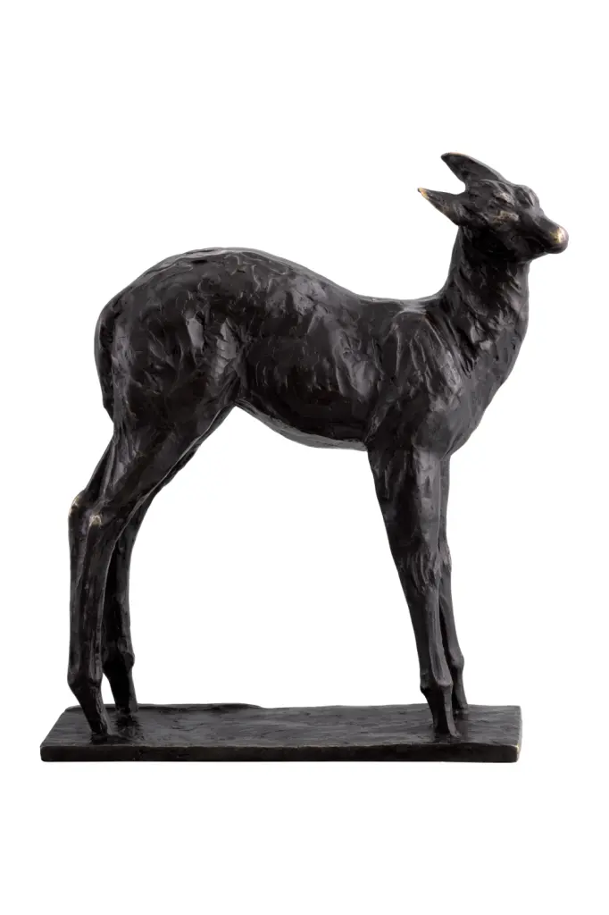 Eichholtz Deer Bronze Patina Sculpture Modern Home Decor