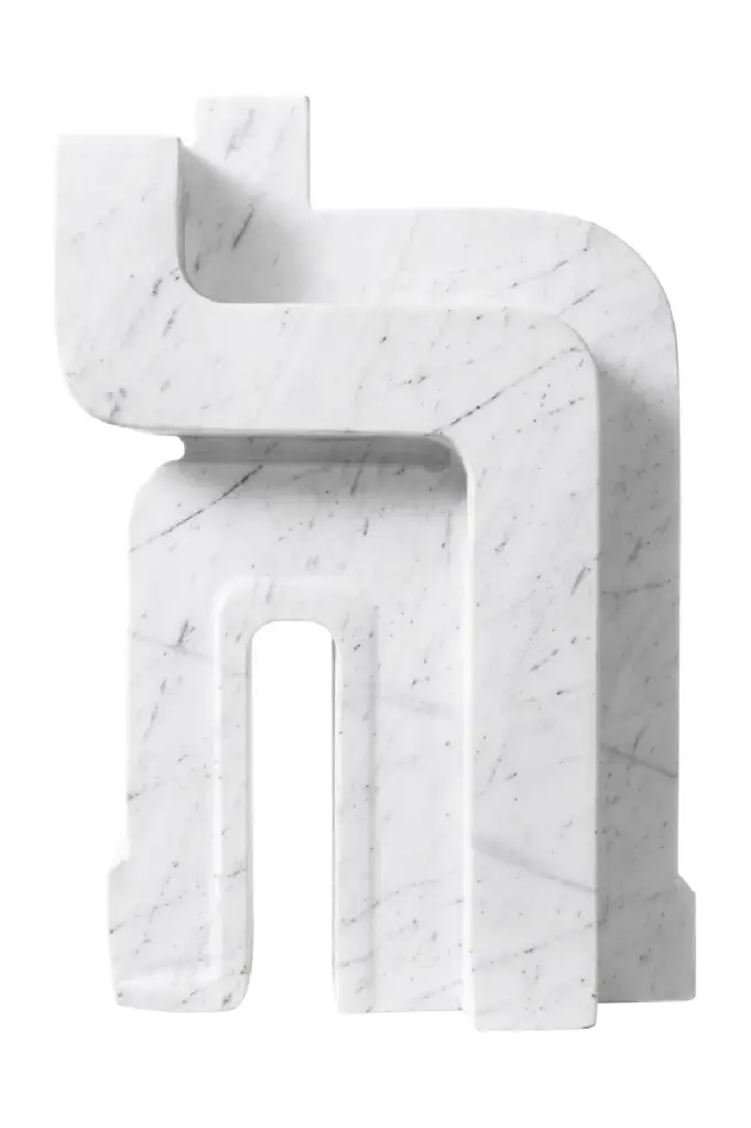 Handcarved White Marble Statue Eichholtz Alaistair Elegant Decorative Art Piece