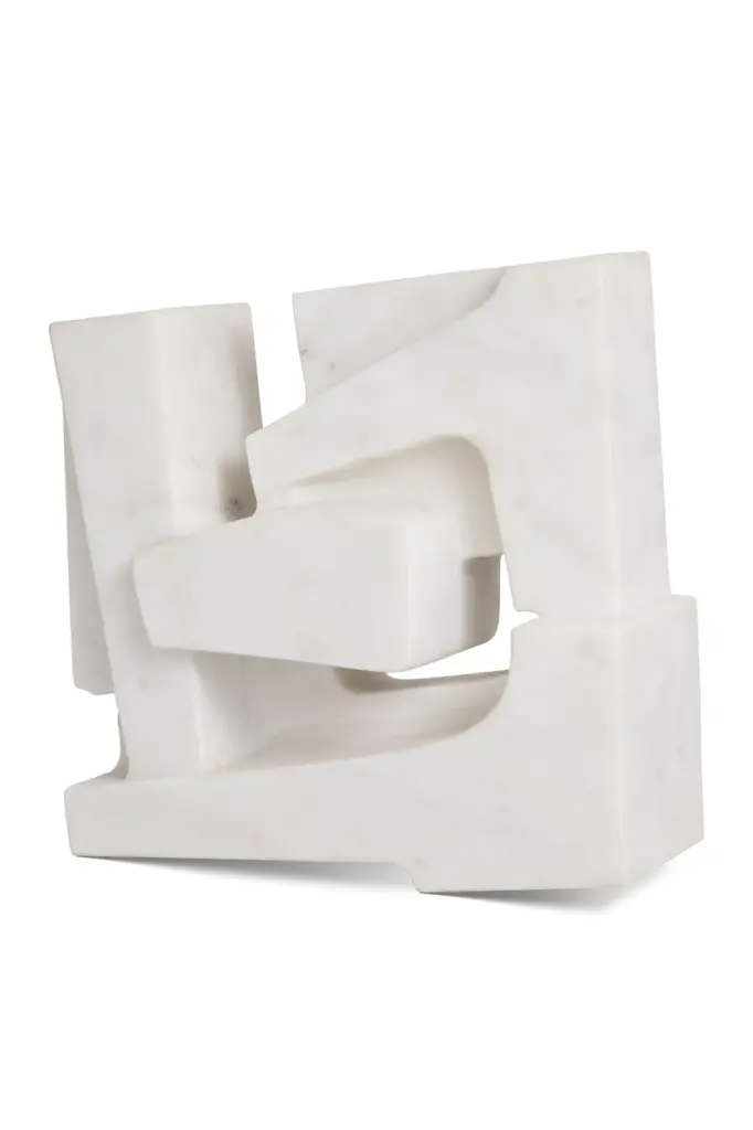 White Marble Abstract Deco Object Eichholtz Talmont Luxury Home Decor Sculpture