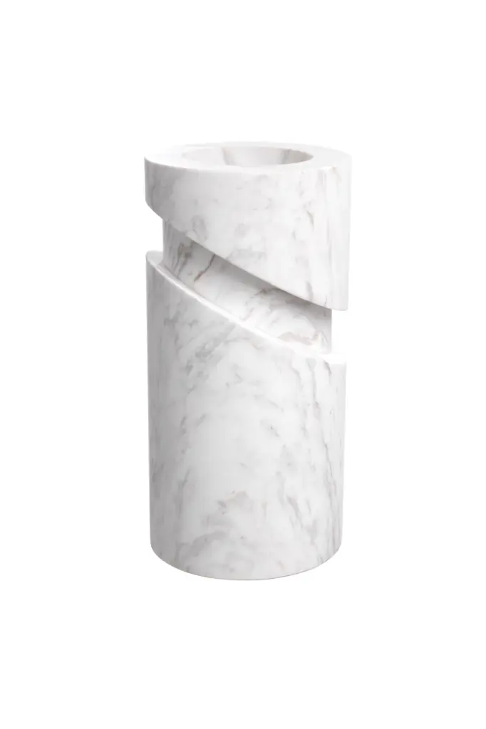 White Marble Object Eichholtz Angelica Elegant Stone Home Accent Piece