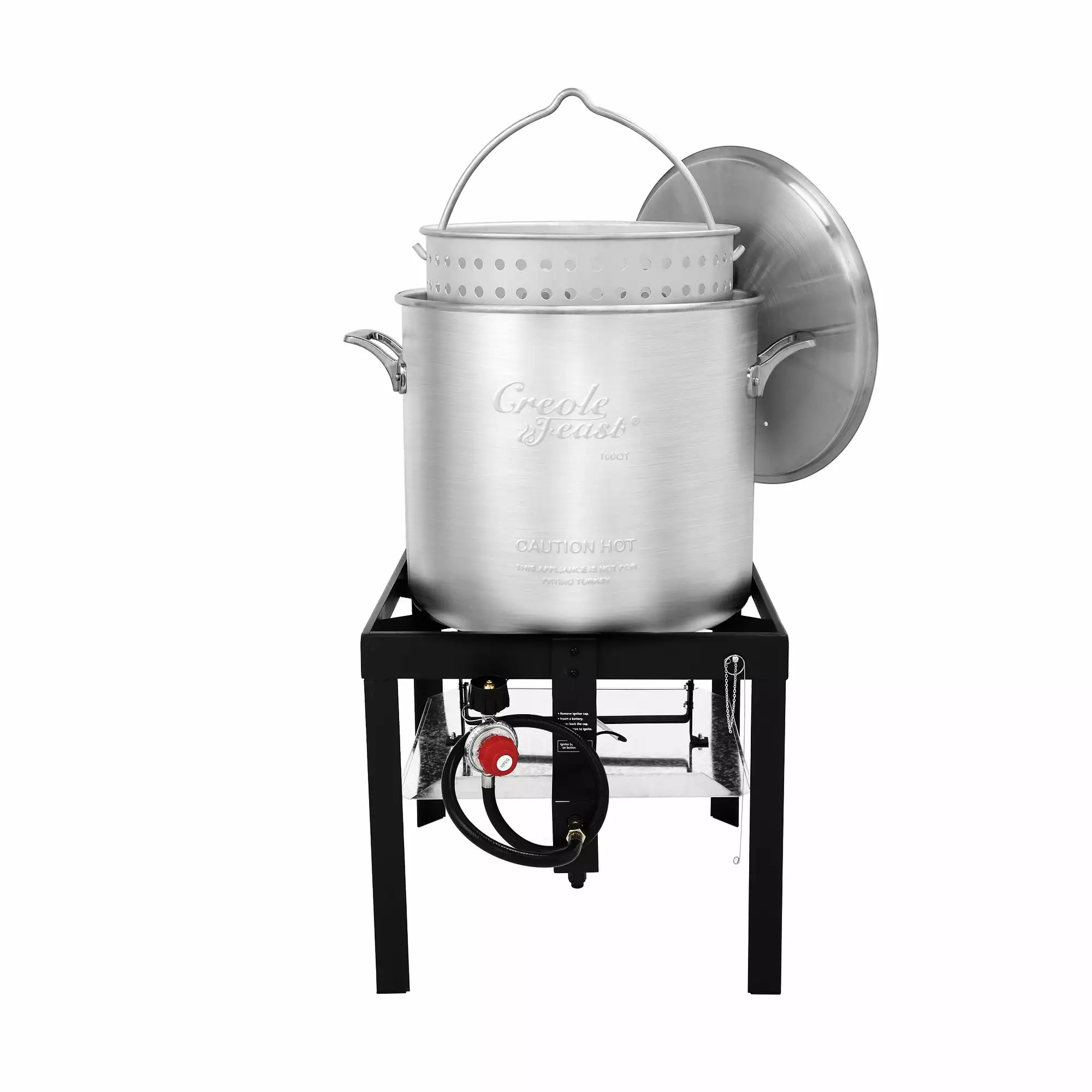 Creole Feast SBK1001 100QT Seafood Boiling Kit Strainer Large Gatherings