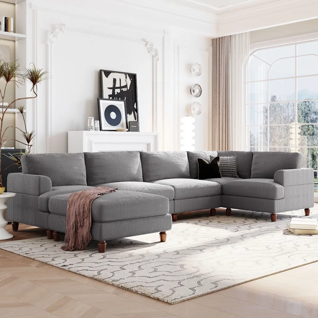 Modular Sectional Sofa Ottoman L Shaped Corner Sectional Living Room Office CNCJ