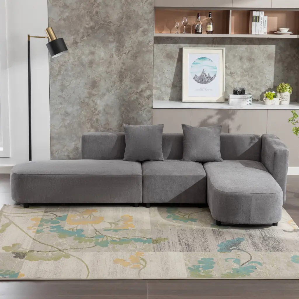 U-Shaped Luxury Modern Upholstery Sofa Living Room Sectional Conversation Set HIGHSOUND
