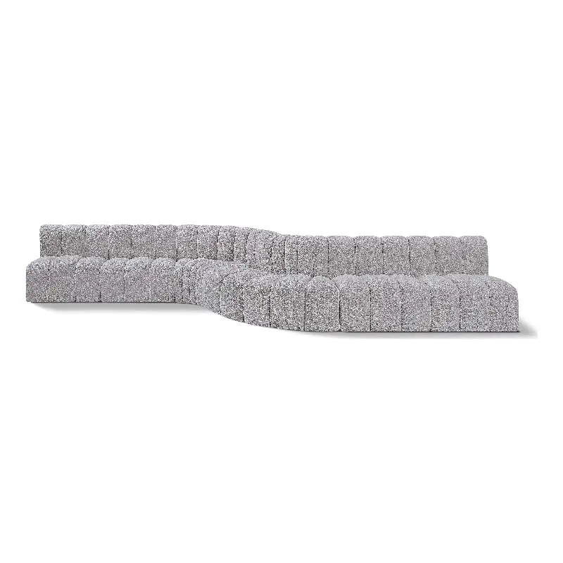 Meridian Furniture Arc Grey Boucle Fabric Modular Sofa - Versatile Sectional