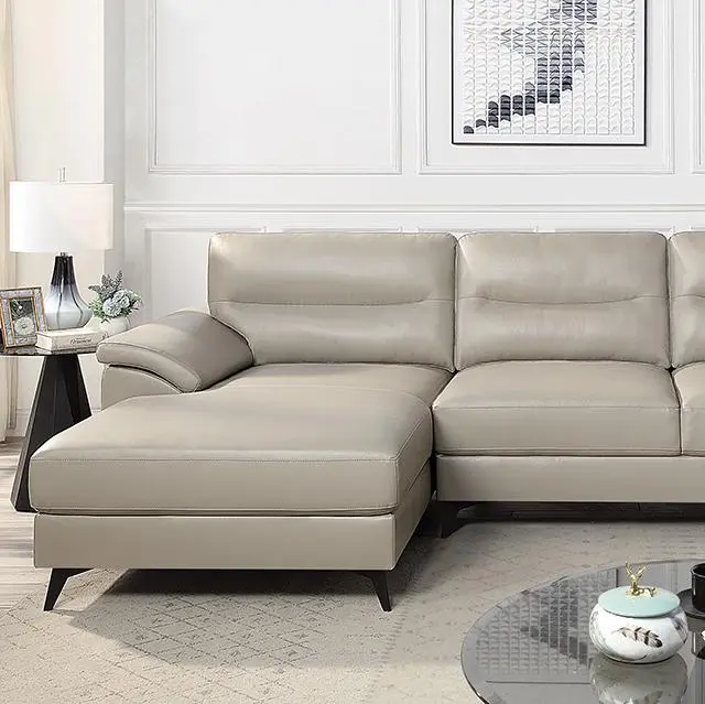 MOHLIN Sectional Sofa Taupe Fabric Living Room Couch