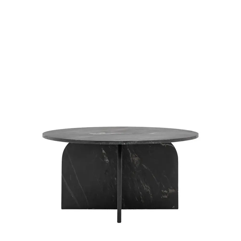 Aluna Marble Round Coffee Table - Midnight