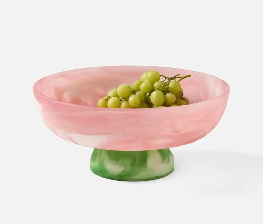 Benno Pink/Green Swirled Fruit Bowl