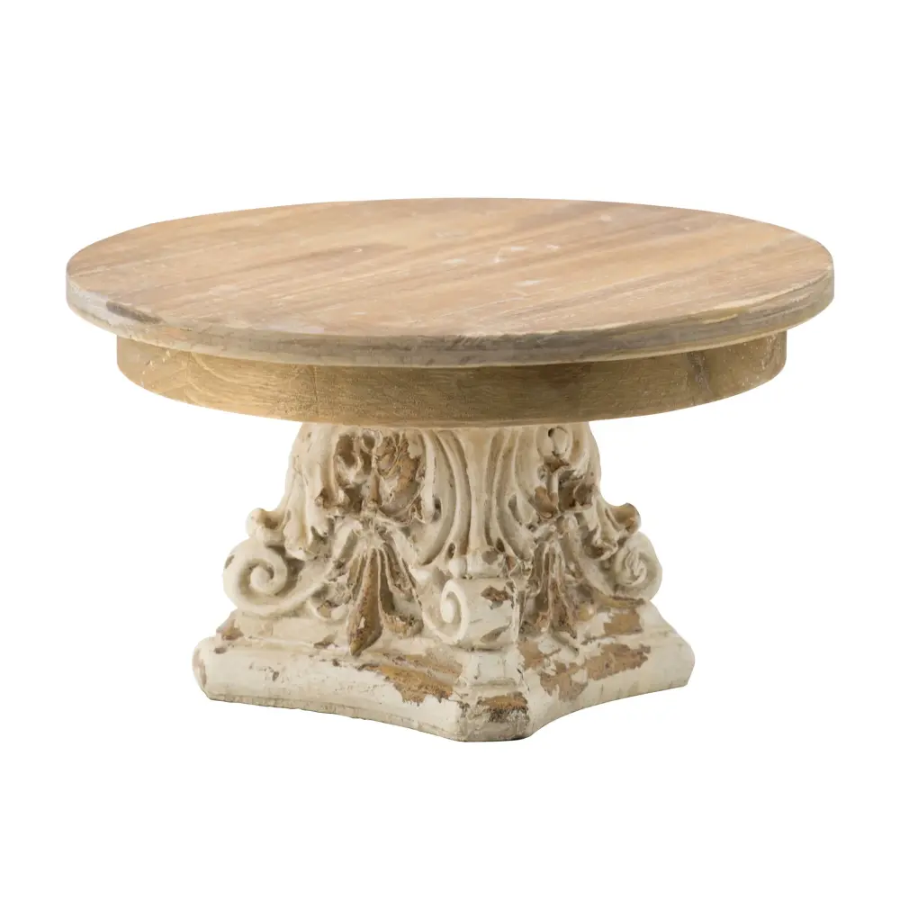 Cake Stand, Cake Plate Mg alloy Base - Cream / Brown