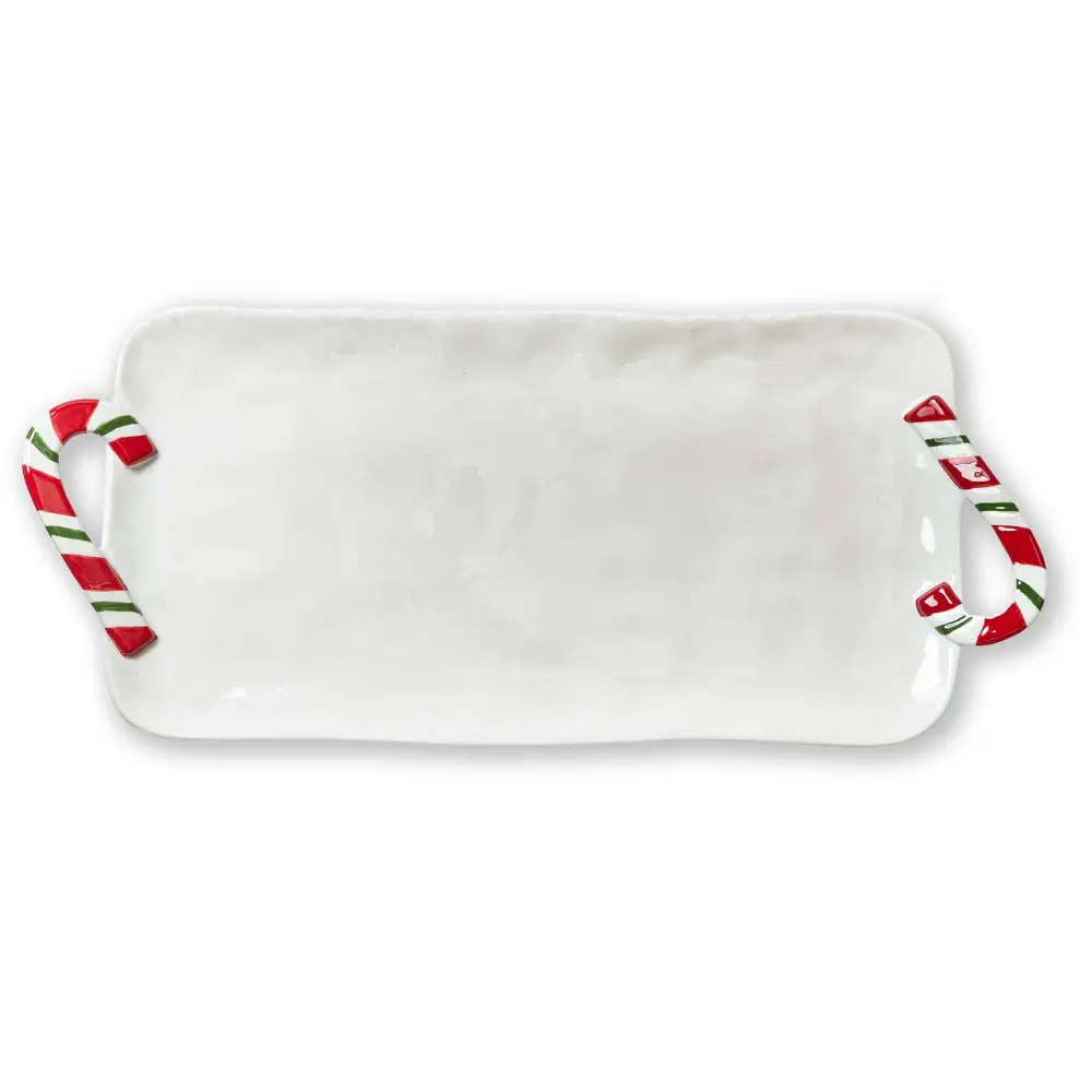 Christmas Candy Cane Rectangular Platter