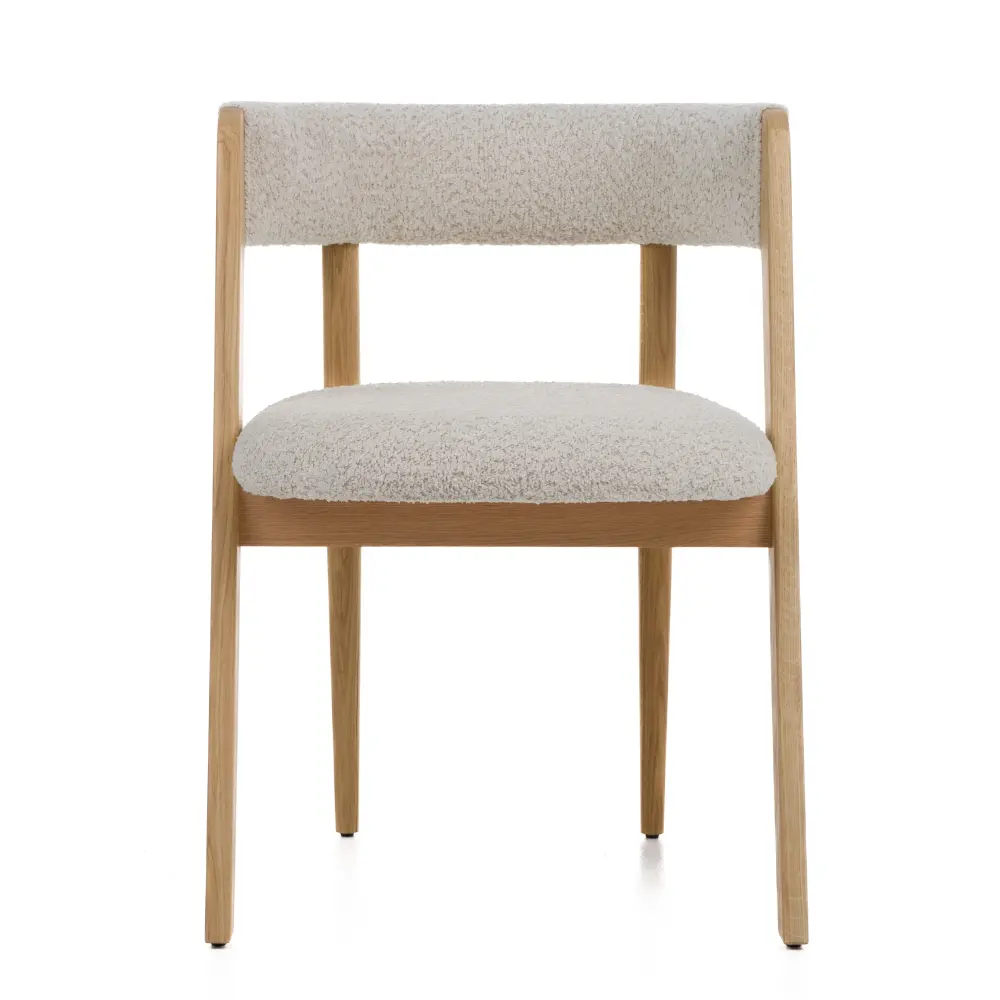 Modrest Vegas - Modern Cream Fabric + Natural Oak Dining Chair place 2)