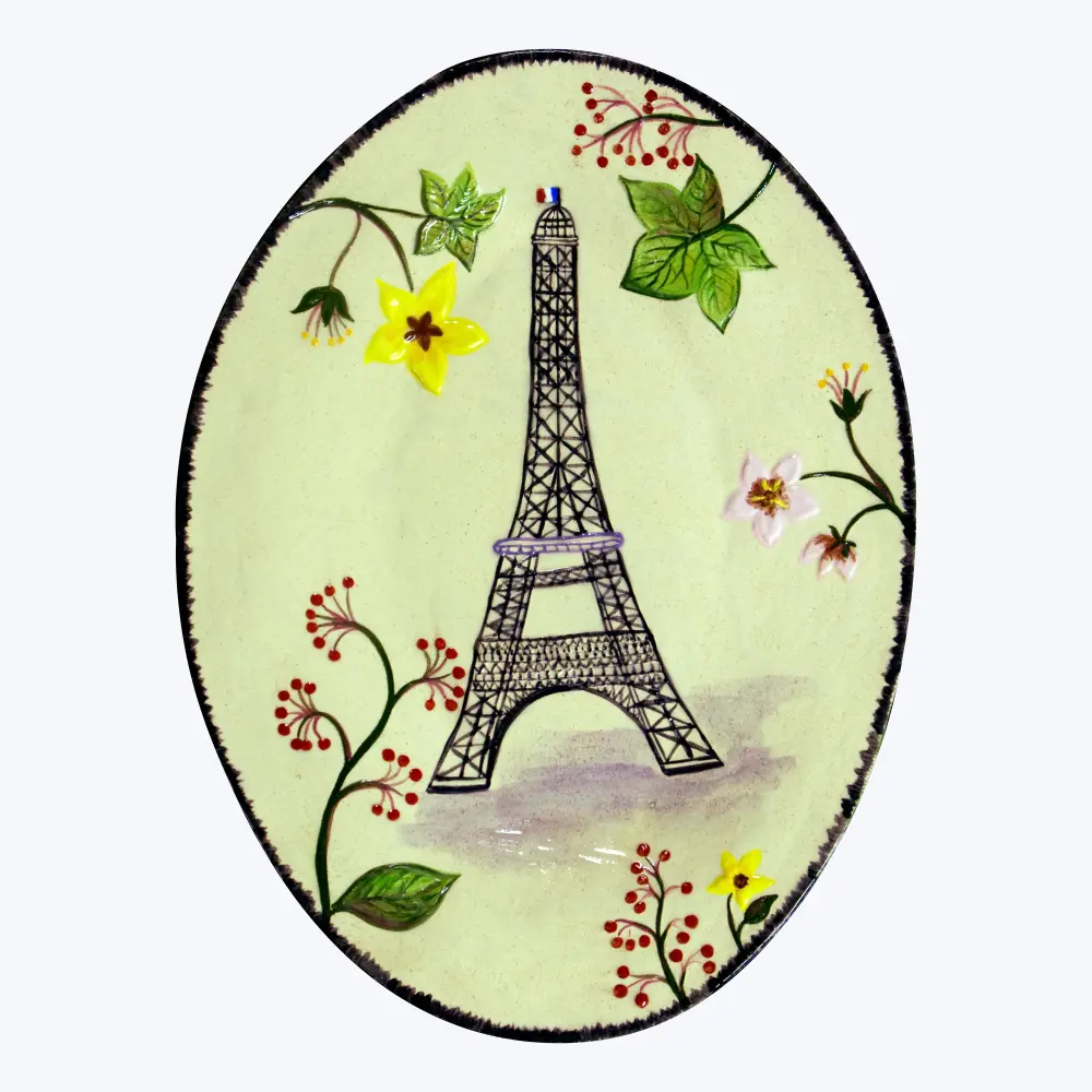Nathalie Lete Onyx Painted Eiffel Tower Platter
