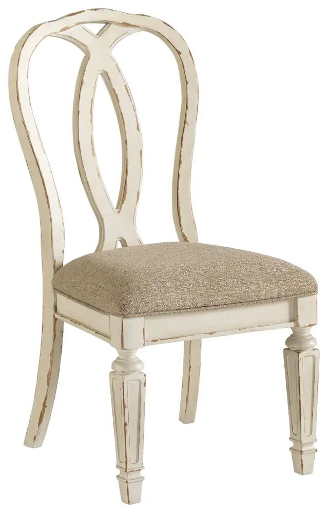 Realyn - Dining UPH Side Chair (Set 2) - Ribbonback - Chipped Ivory
