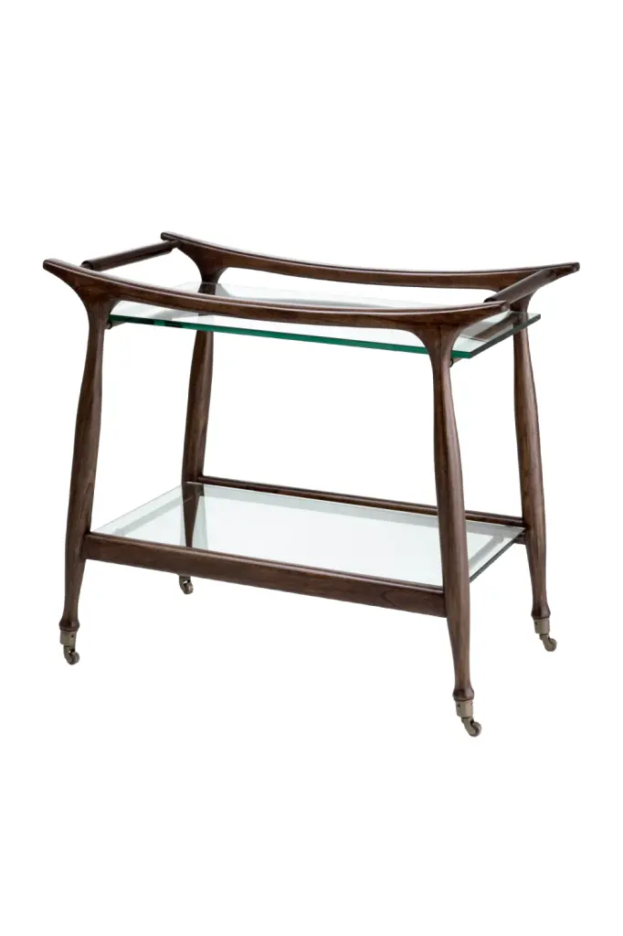 Eichholtz Manzo Brown Wooden Trolley Kitchen Serving Cart