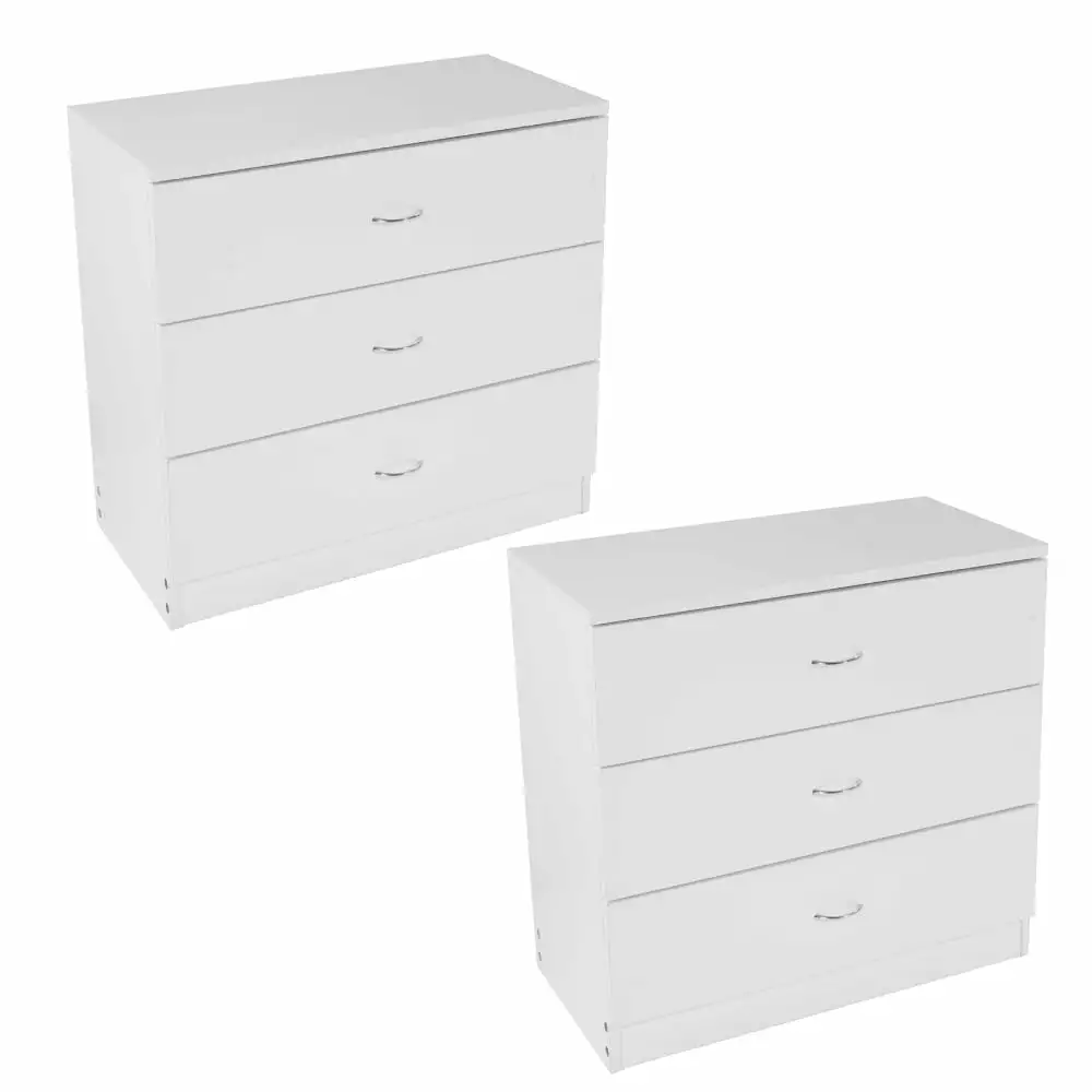 Zimtown Modern 3-Drawer Dresser - Night Stand Side Table Drawer - Floor Storage Cabinet Set 2 FCH