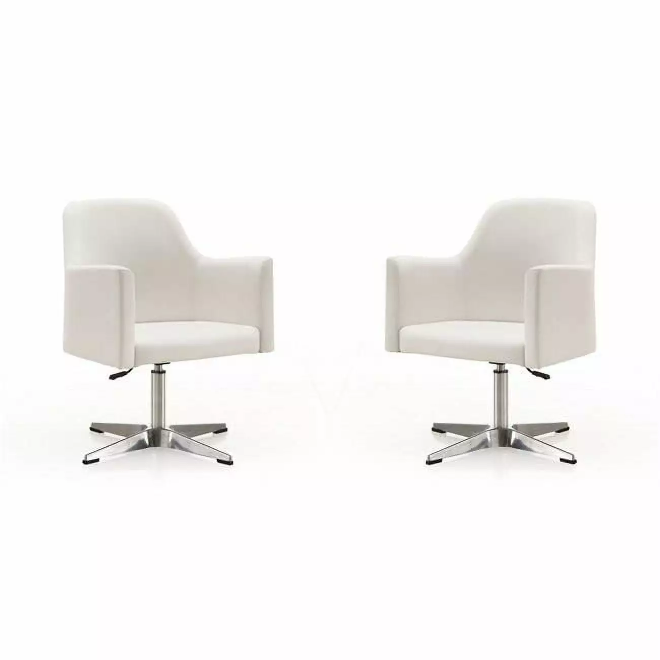 Manhattan Ease Pelo Faux Leather Accent Chair White Set 2 Manhattan Comfort
