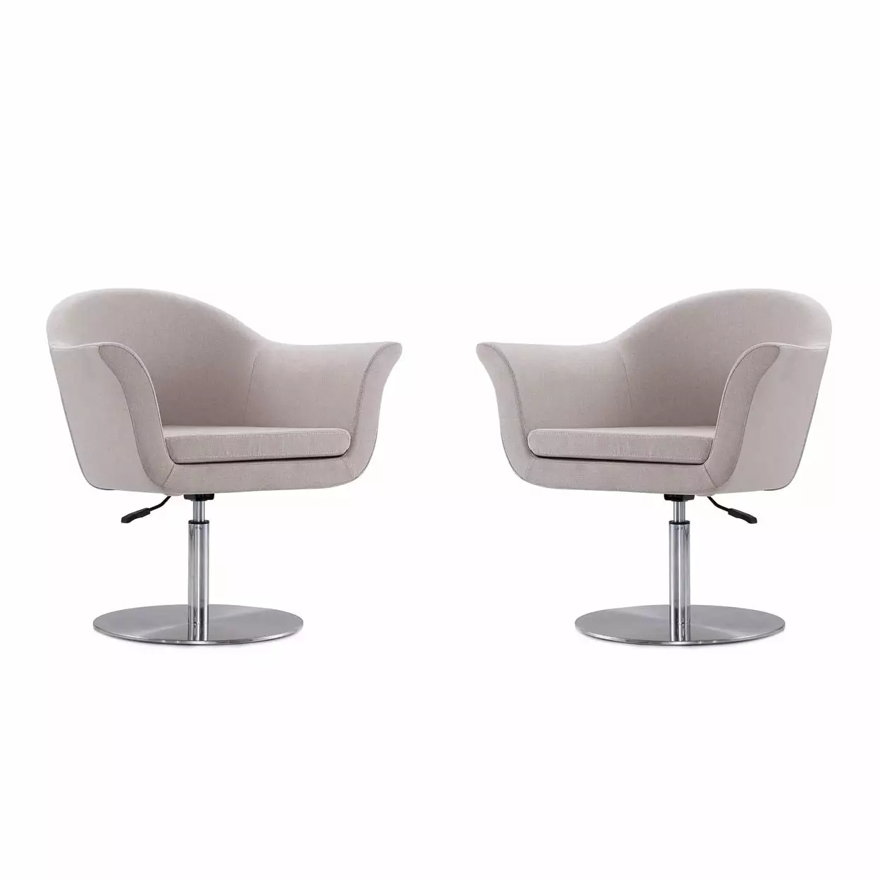 Voyager Orange and Brushed Metal Woven Swivel Adjustable Accent Chair Set 2 Manhattan Comfort