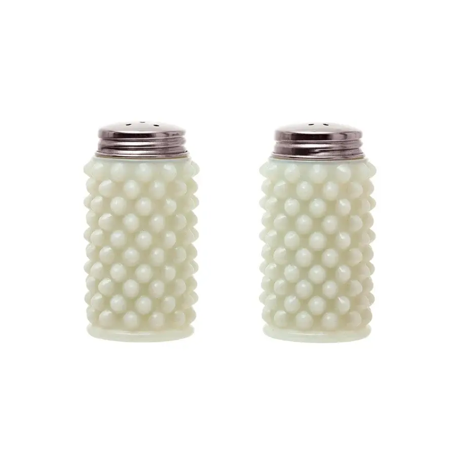 Milk Glass Salt and Pepper Shakers - Adjust 2